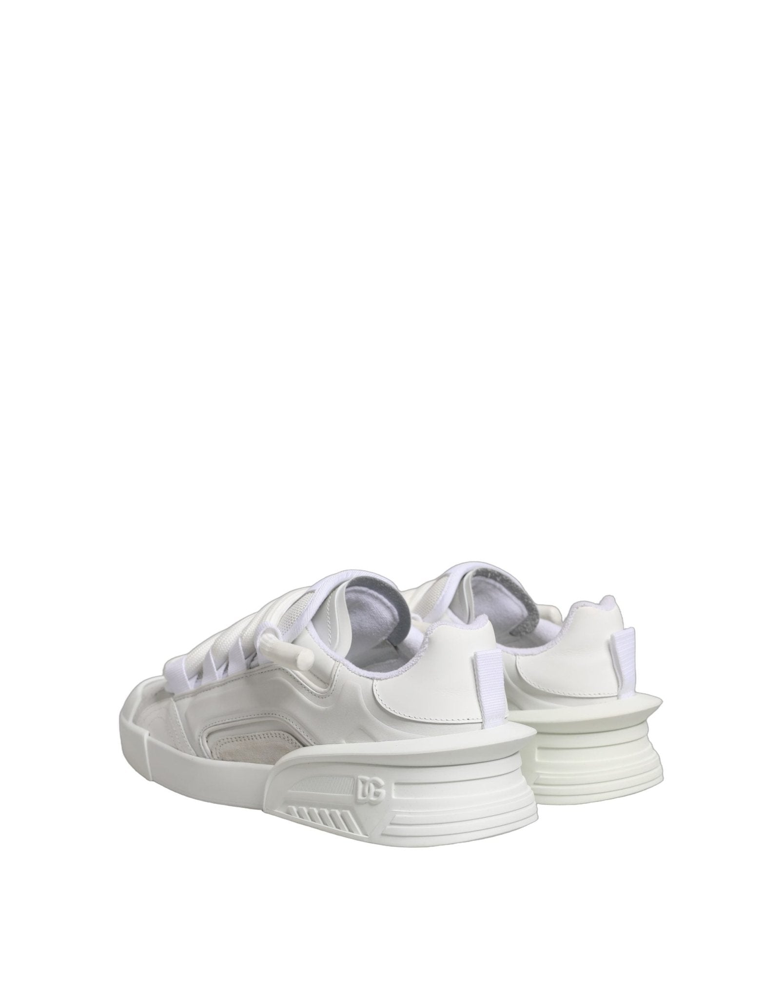 Dolce & Gabbana White Calfskin Leather Low Top Sneakers Shoes - RIMODA