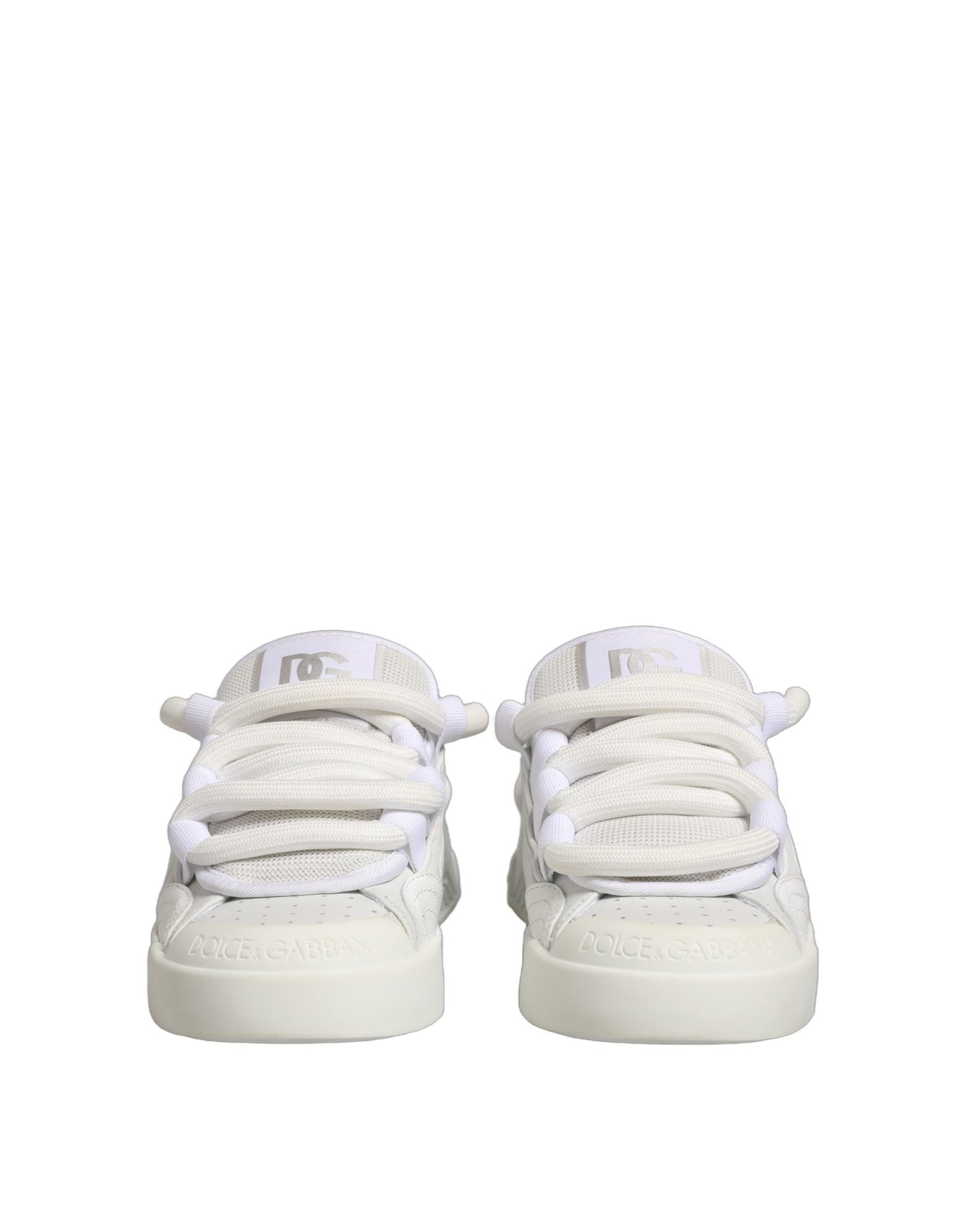 Dolce & Gabbana White Calfskin Leather Low Top Sneakers Shoes - RIMODA