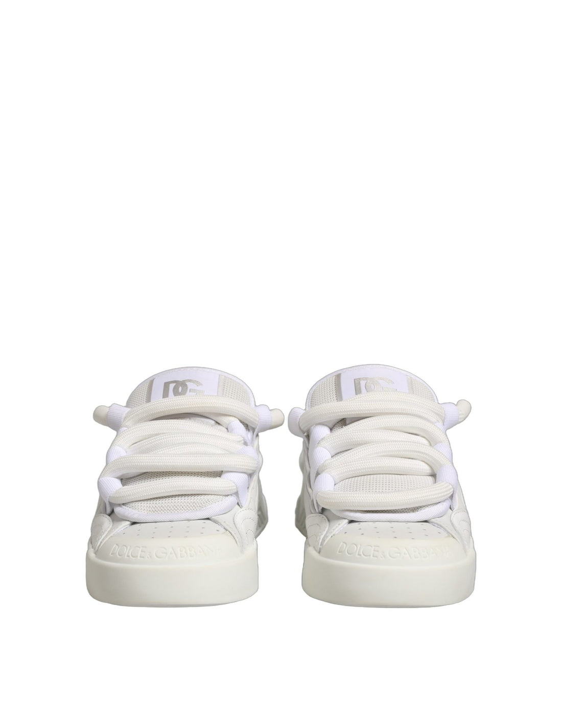 Dolce & Gabbana White Calfskin Leather Low Top Sneakers Shoes - RIMODA