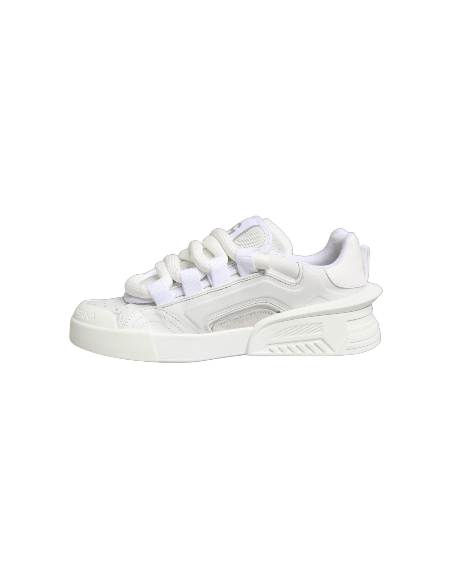 Dolce & Gabbana White Calfskin Leather Low Top Sneakers Shoes - RIMODA
