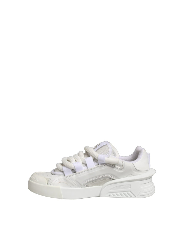 Dolce & Gabbana White Calfskin Leather Low Top Sneakers Shoes - RIMODA