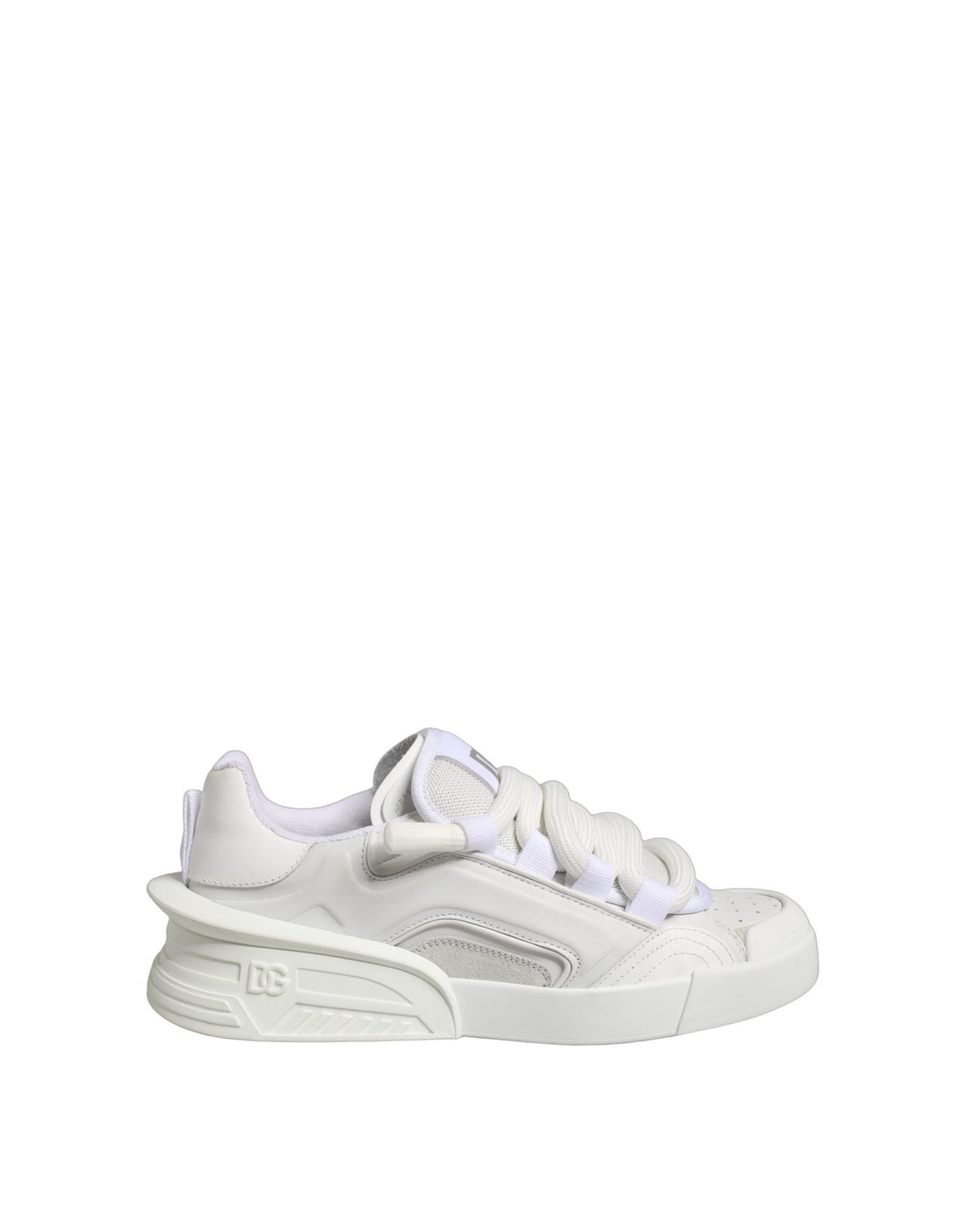 Dolce & Gabbana White Calfskin Leather Low Top Sneakers Shoes - RIMODA