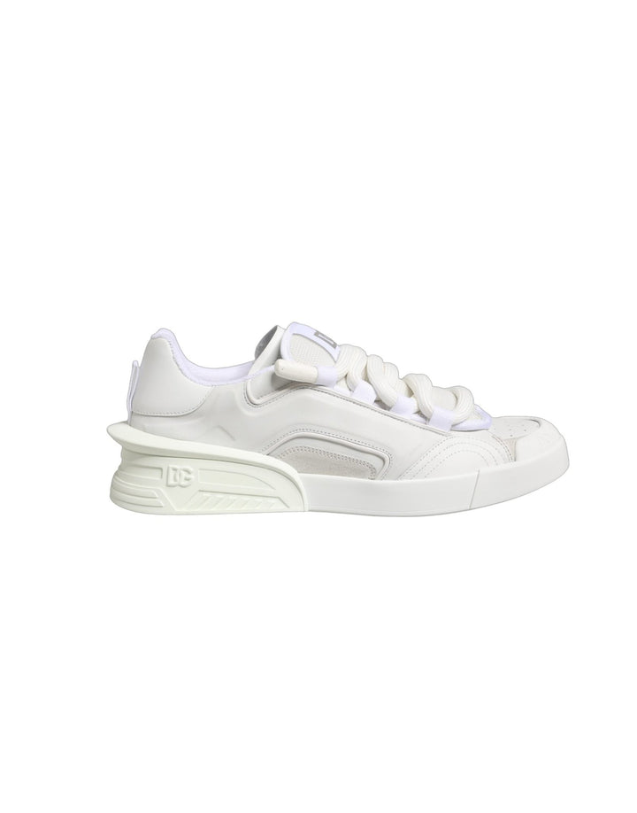 Dolce & Gabbana White Calfskin Leather Low Top Sneakers Shoes - RIMODA