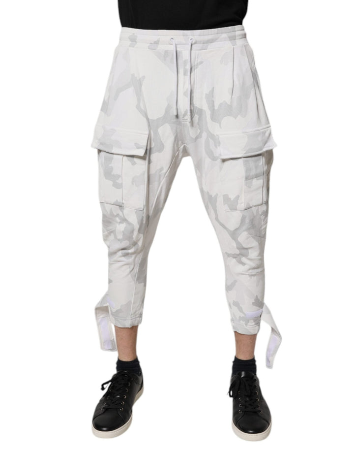 Dolce & Gabbana White Camouflage Cargo Jogger Sweatpants Pants - RIMODA