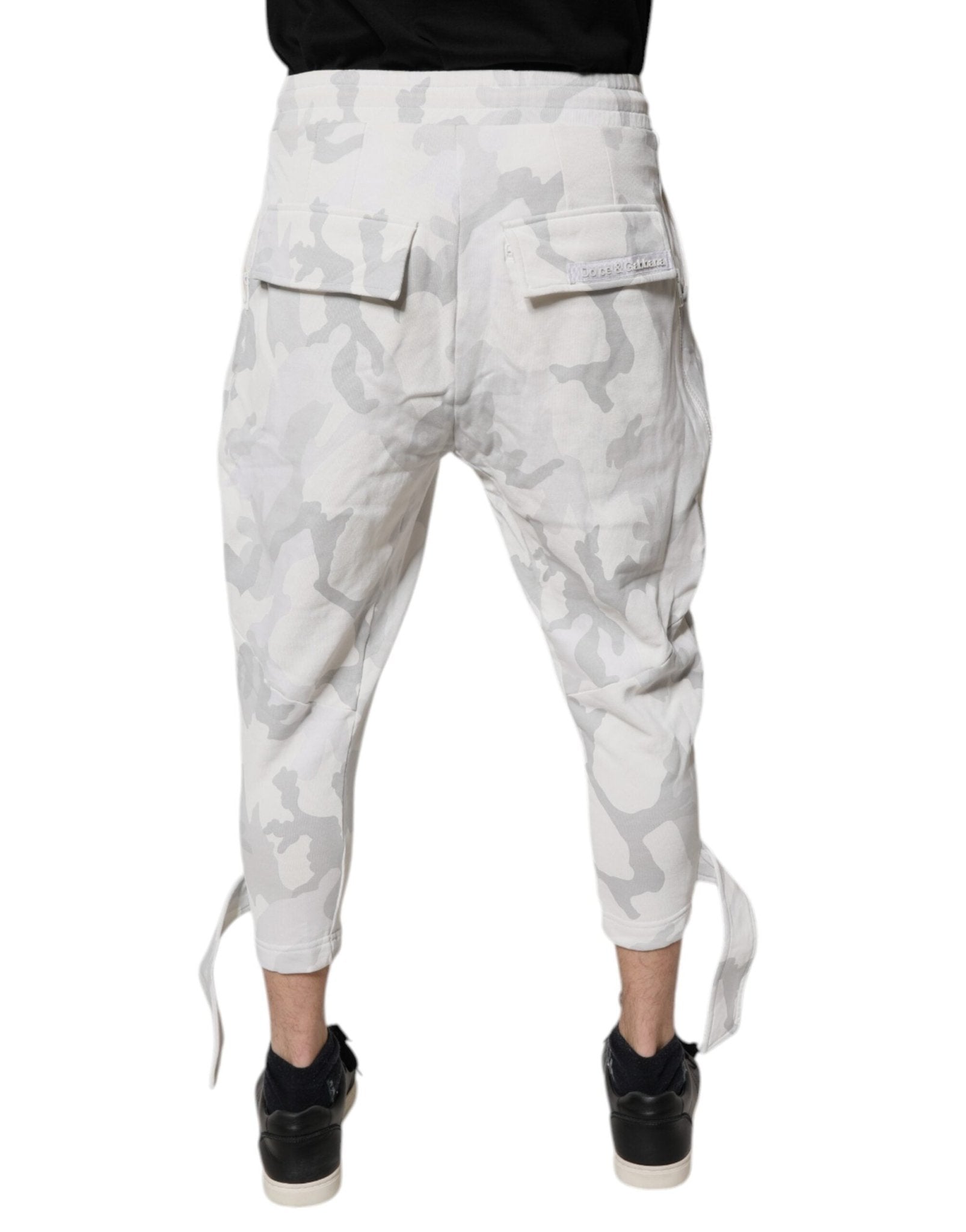 Dolce & Gabbana White Camouflage Cargo Jogger Sweatpants Pants - RIMODA