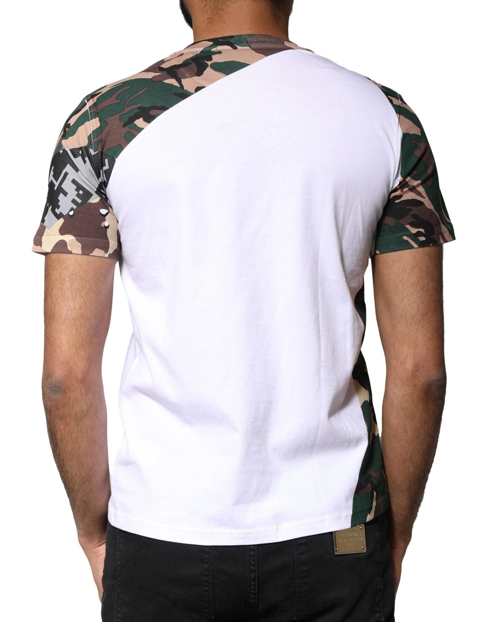 Dolce & Gabbana White Camouflage Stars Crew Neck T-shirt - RIMODA