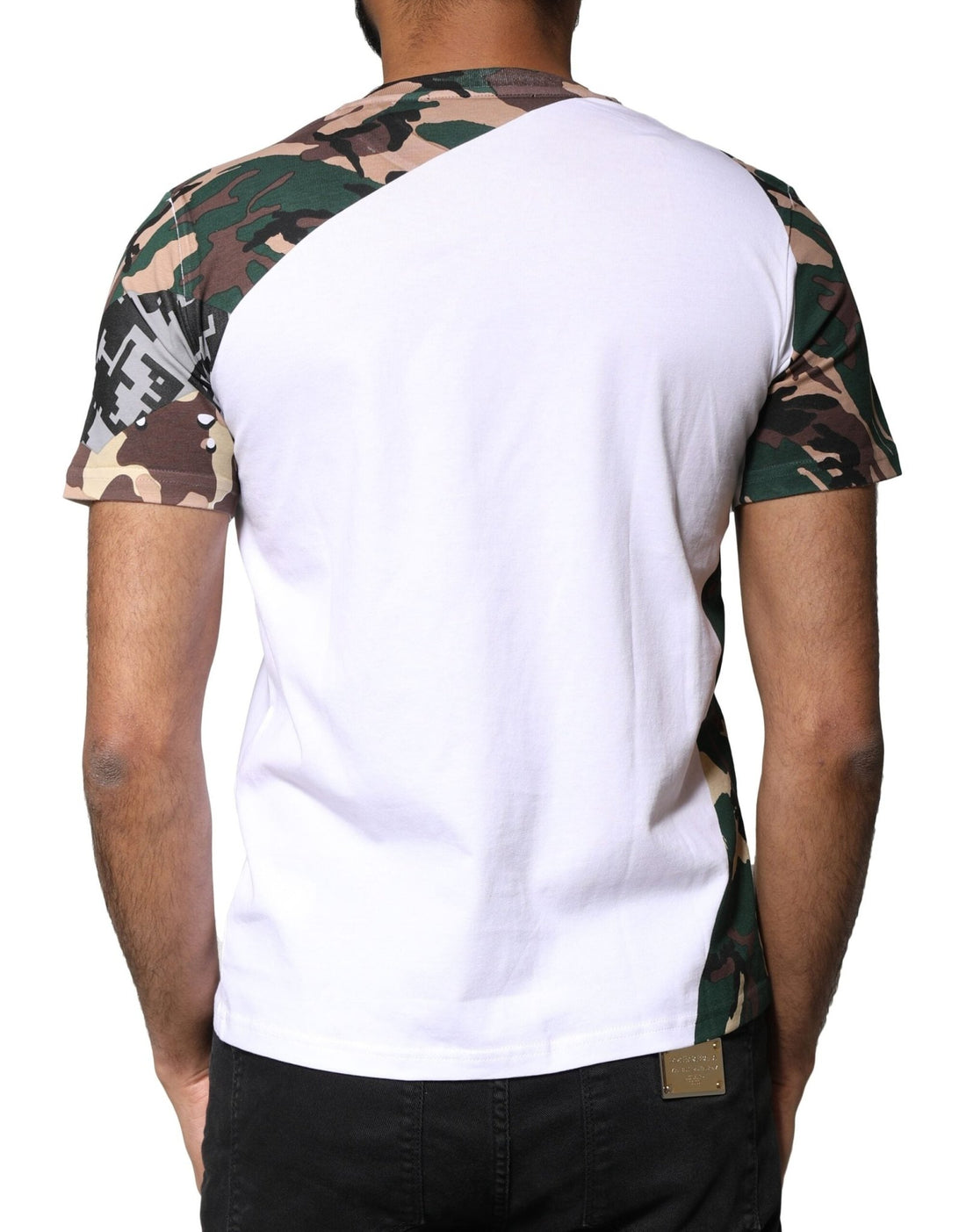 Dolce & Gabbana White Camouflage Stars Crew Neck T-shirt - RIMODA