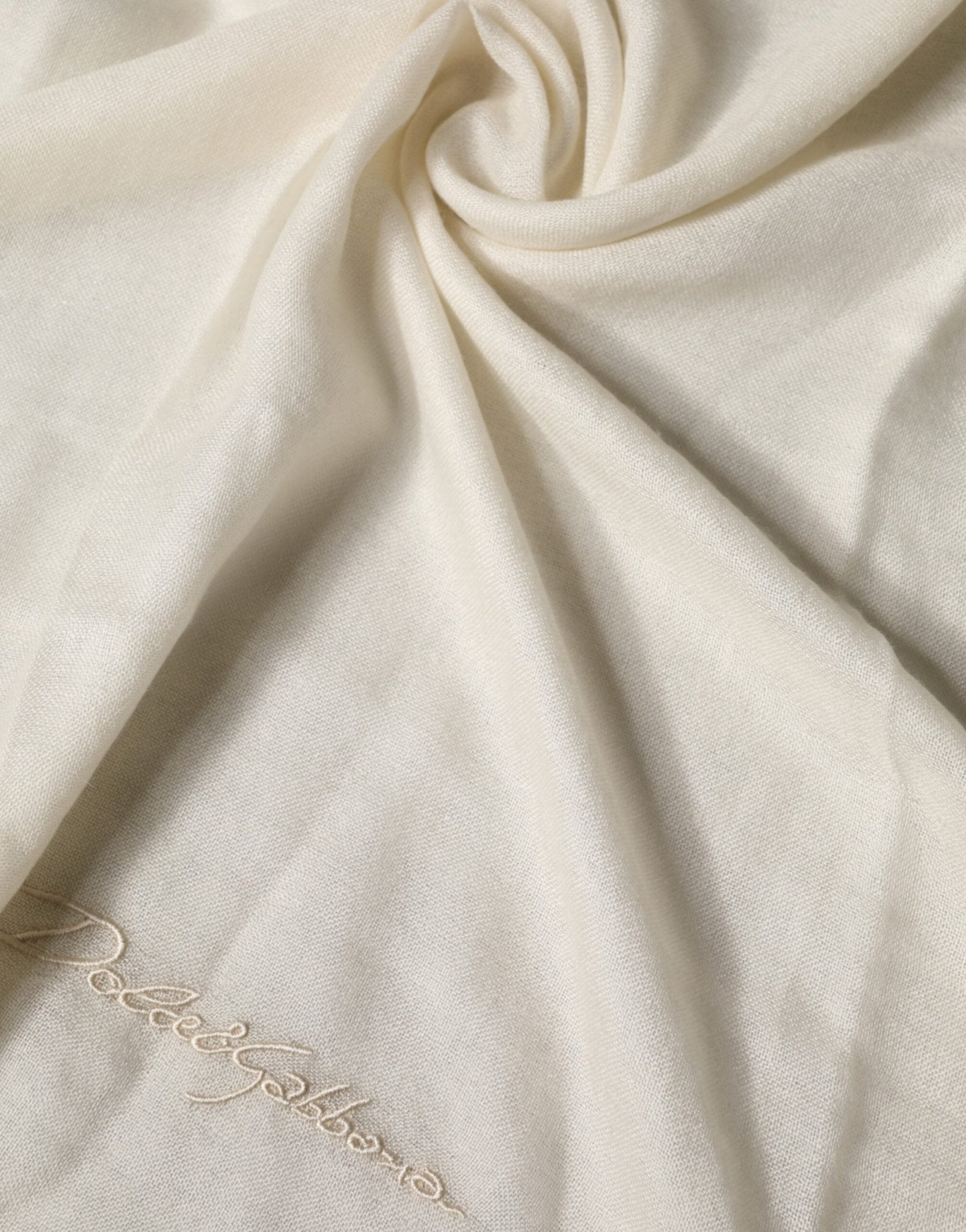 Dolce & Gabbana White Cashmere Knit Neck Wrap Shawl Scarf - RIMODA