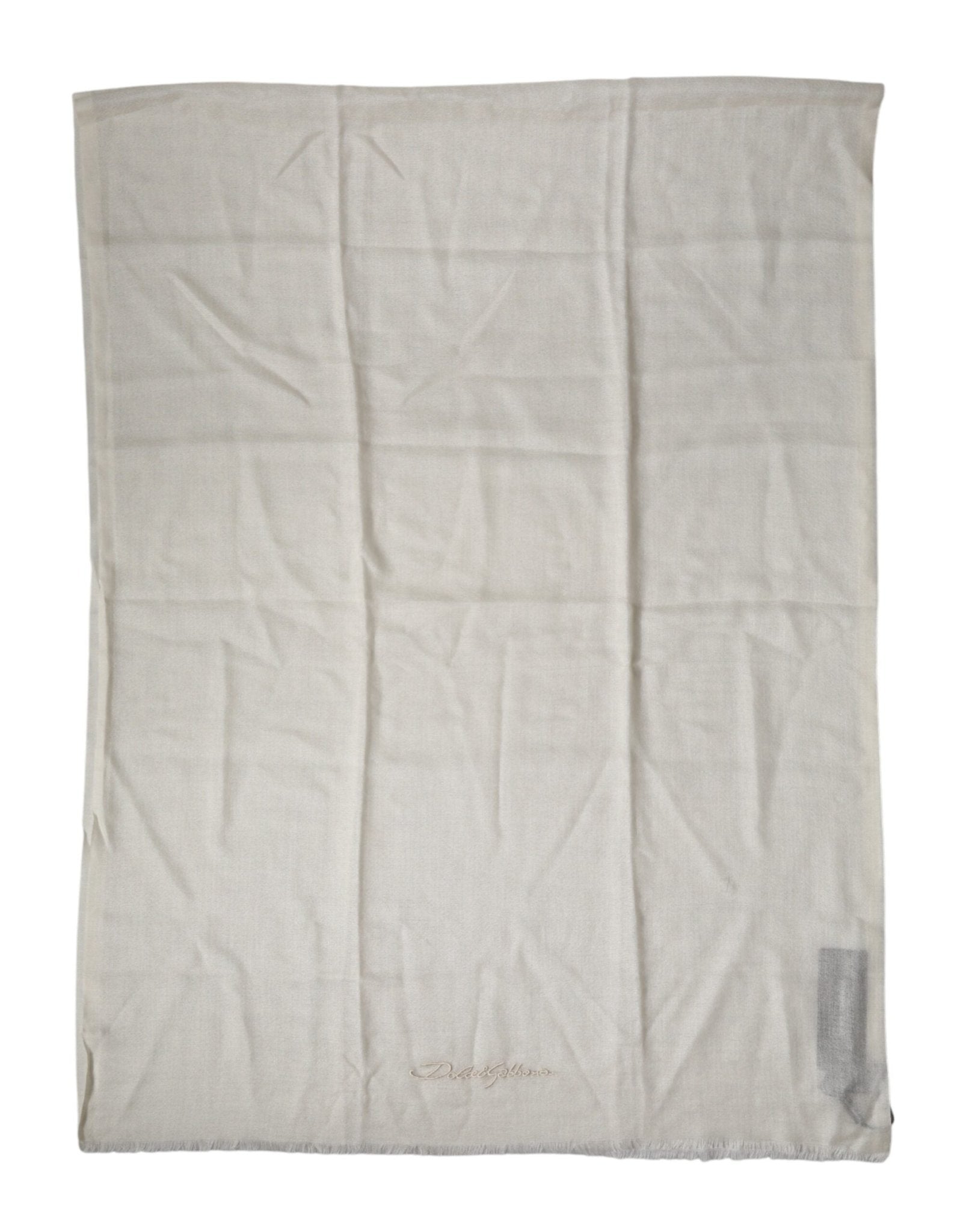 Dolce & Gabbana White Cashmere Knit Neck Wrap Shawl Scarf - RIMODA