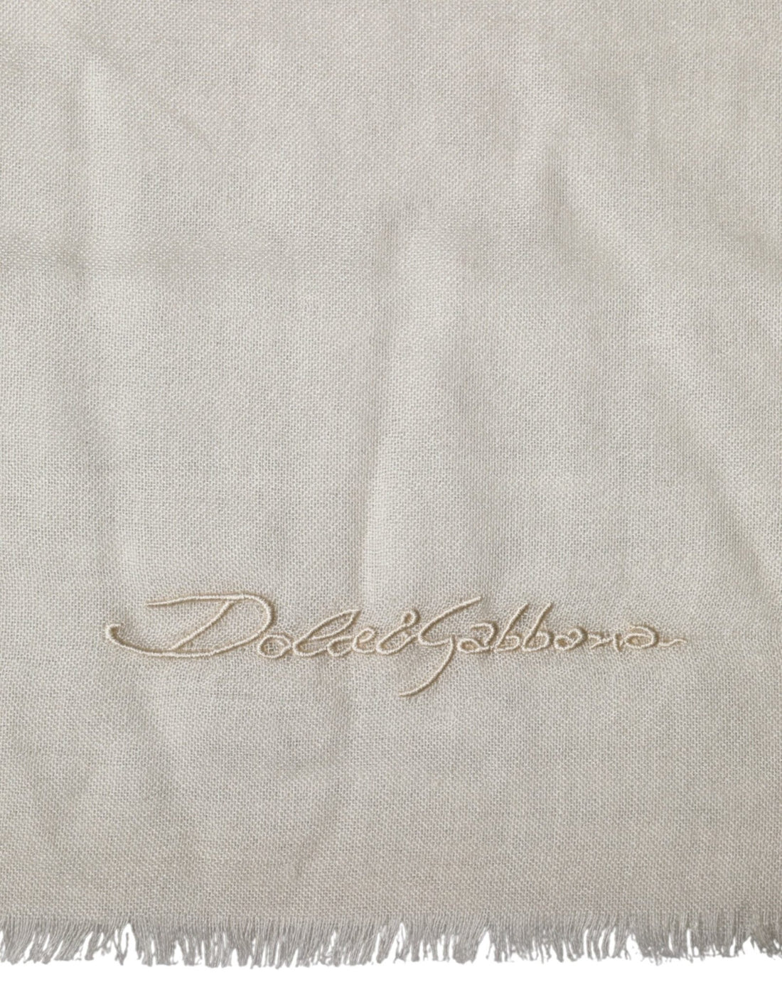Dolce & Gabbana White Cashmere Knit Neck Wrap Shawl Scarf - RIMODA