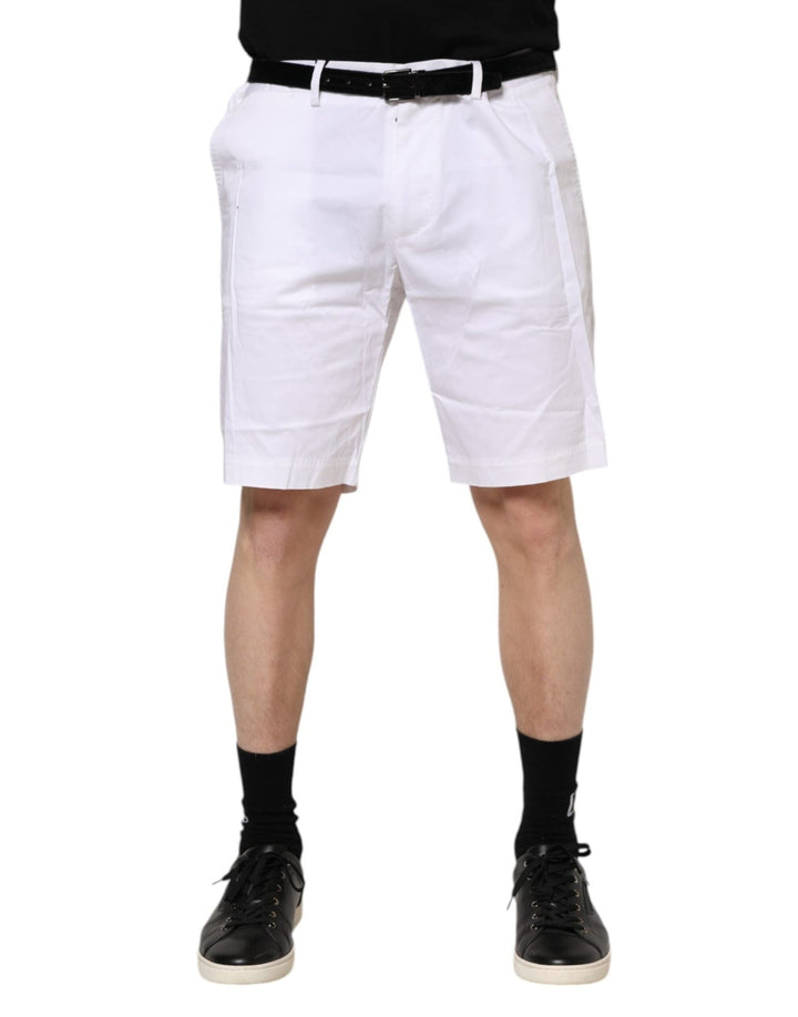 Dolce & Gabbana White Chinos Cotton Stretch Casual Shorts - RIMODA