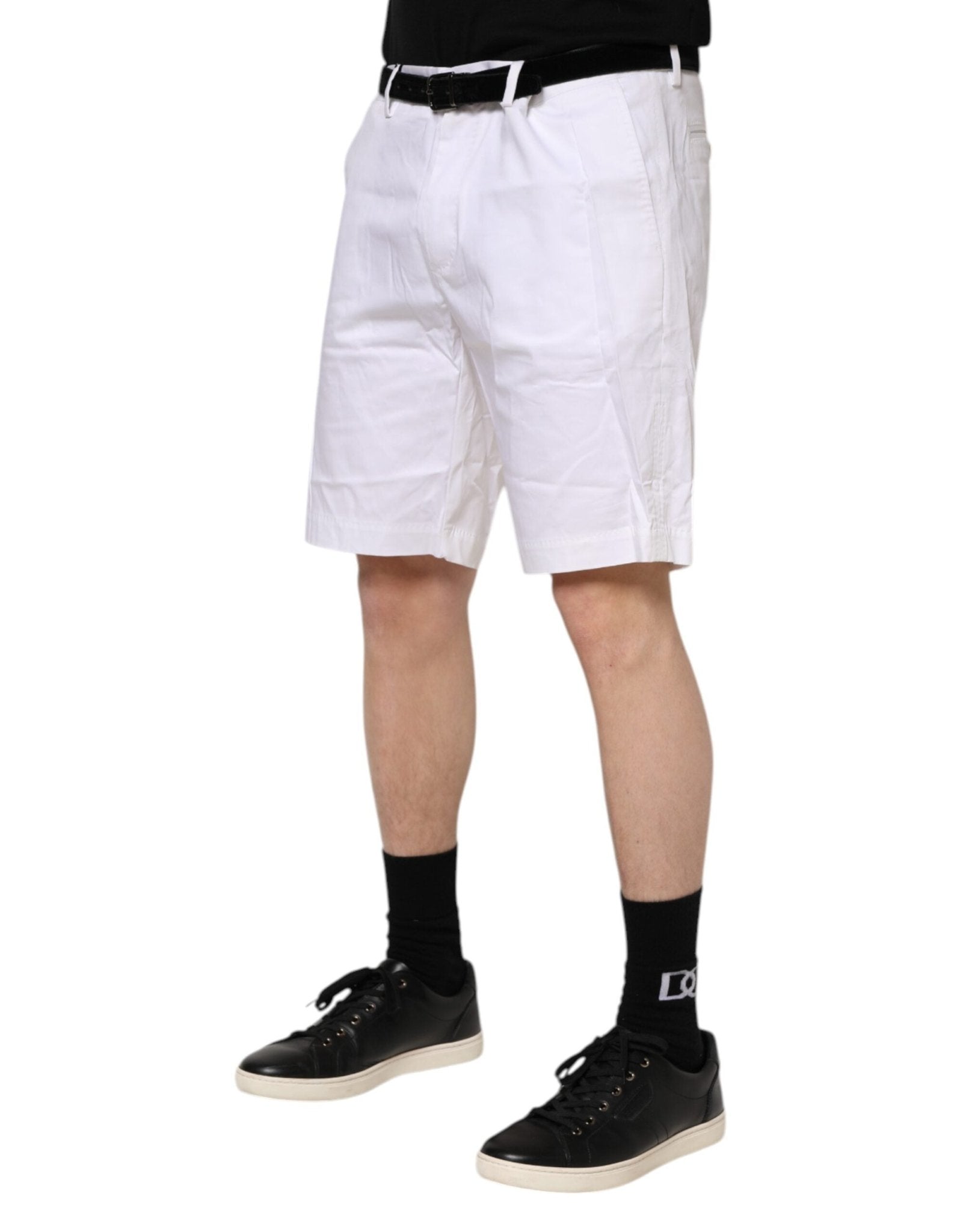 Dolce & Gabbana White Chinos Cotton Stretch Casual Shorts - RIMODA