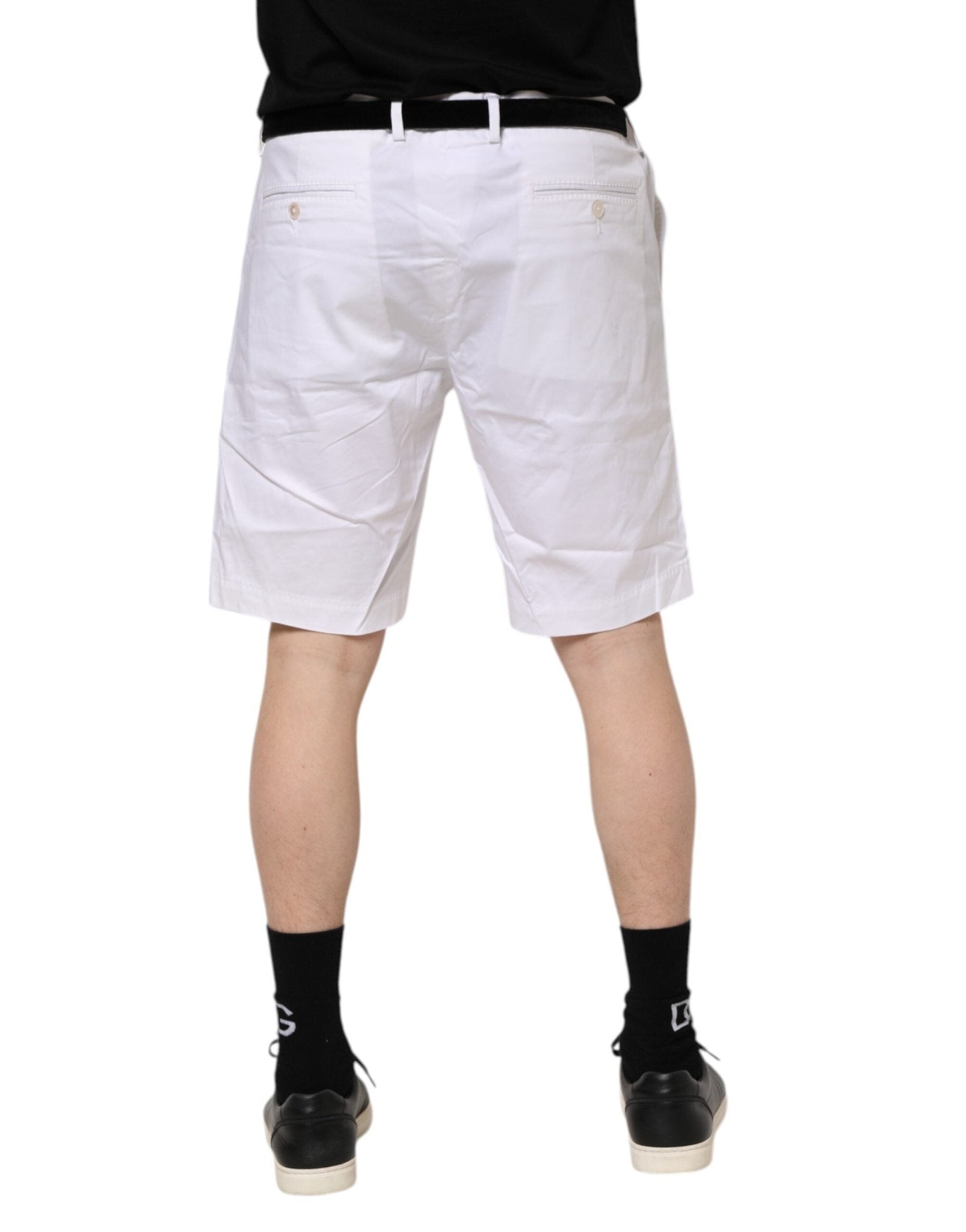 Dolce & Gabbana White Chinos Cotton Stretch Casual Shorts - RIMODA