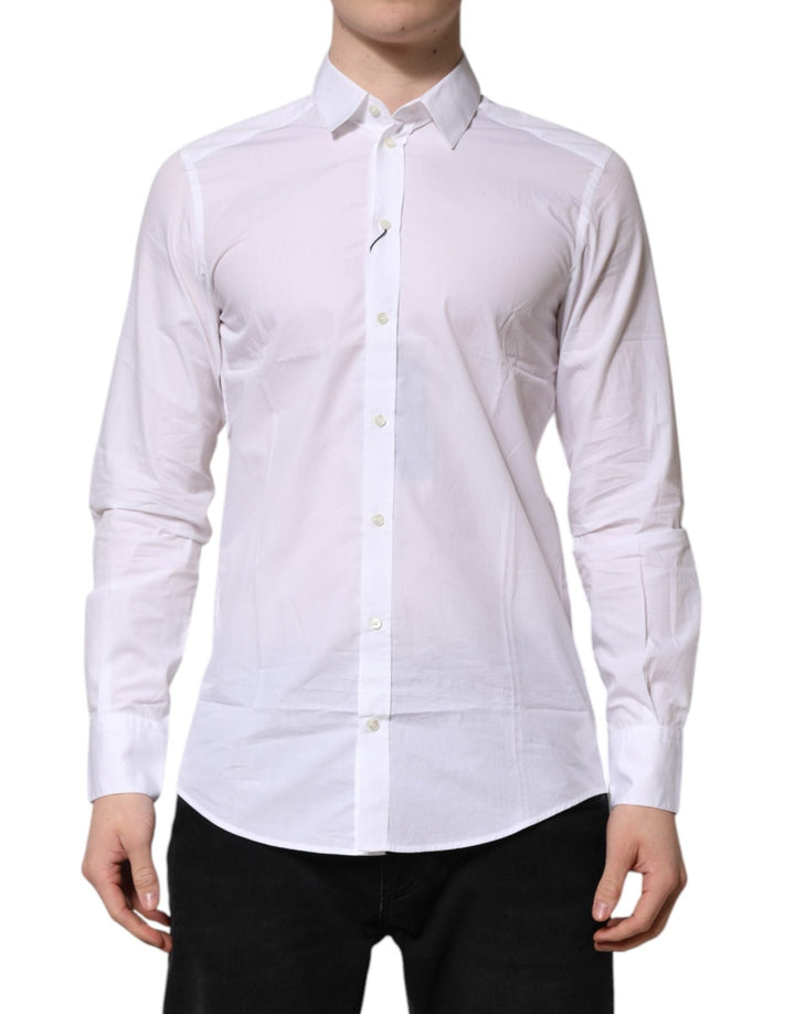 Dolce & Gabbana White Collared Long Sleeves Dress Formal Shirt - RIMODA