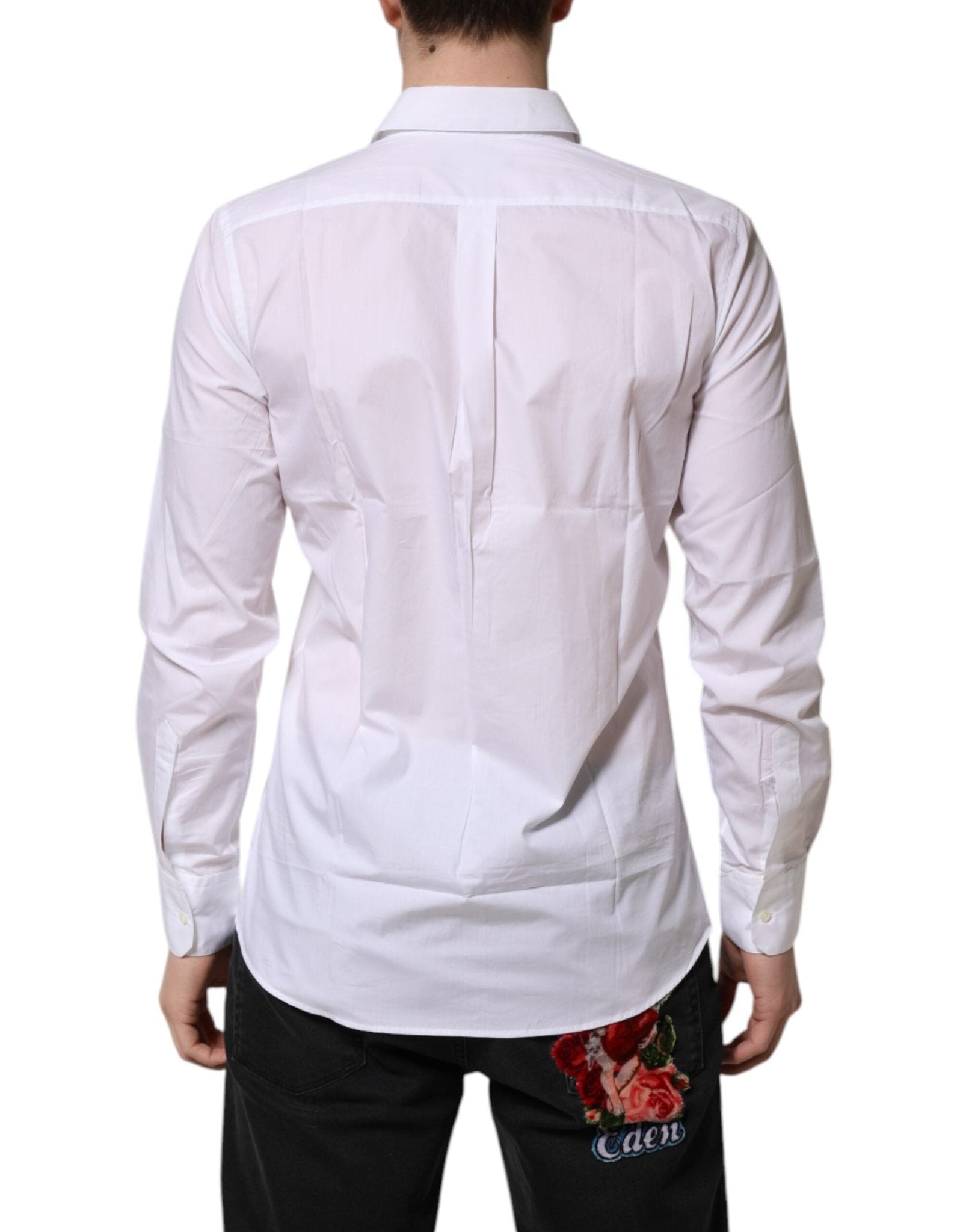 Dolce & Gabbana White Collared Long Sleeves Dress Formal Shirt - RIMODA