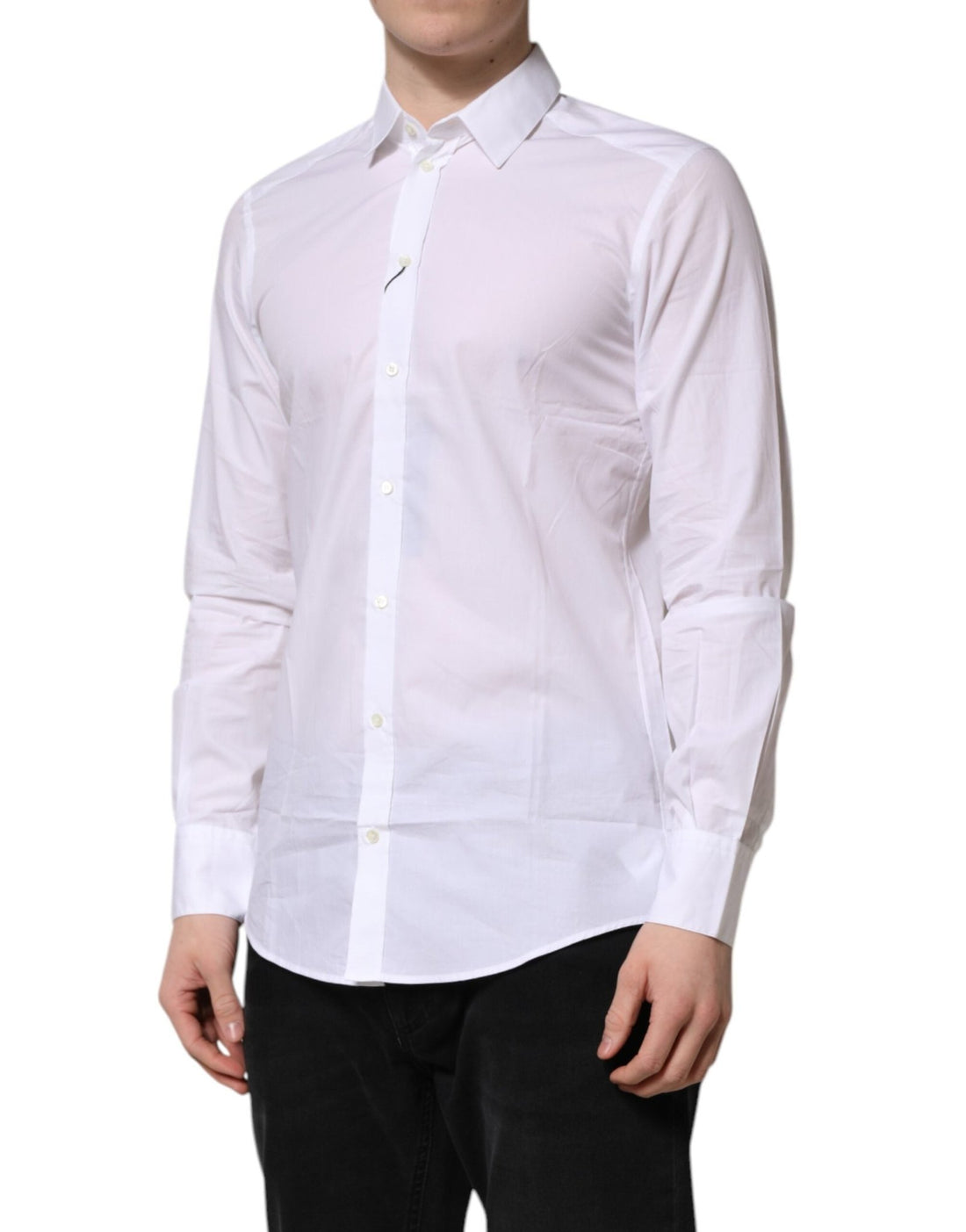 Dolce & Gabbana White Collared Long Sleeves Dress Formal Shirt - RIMODA