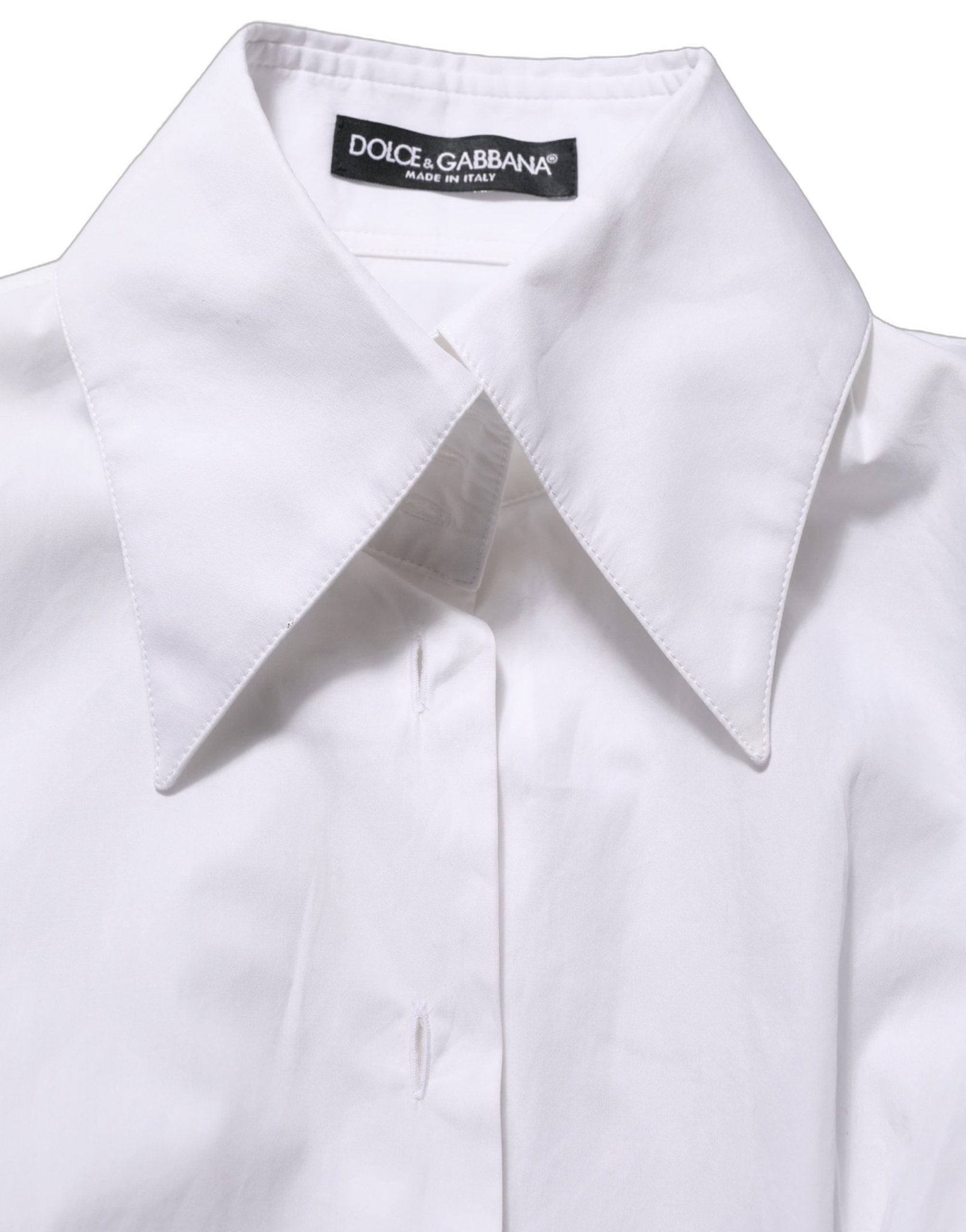 Dolce & Gabbana White Collared Long Sleeves Dress Shirt Top - RIMODA