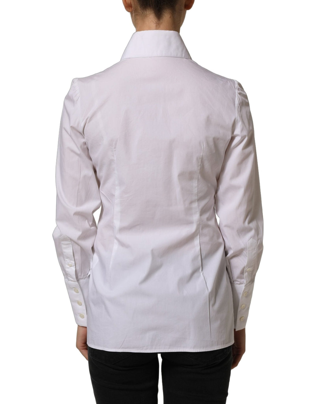 Dolce & Gabbana White Collared Long Sleeves Dress Shirt Top - RIMODA