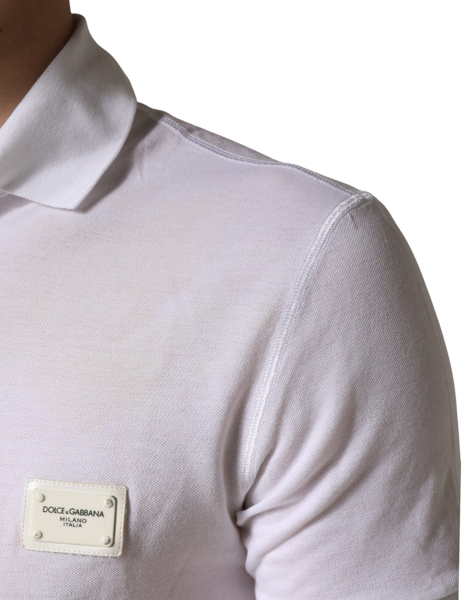 Dolce & Gabbana White Collared Short Sleeves Men Polo T-shirt - RIMODA