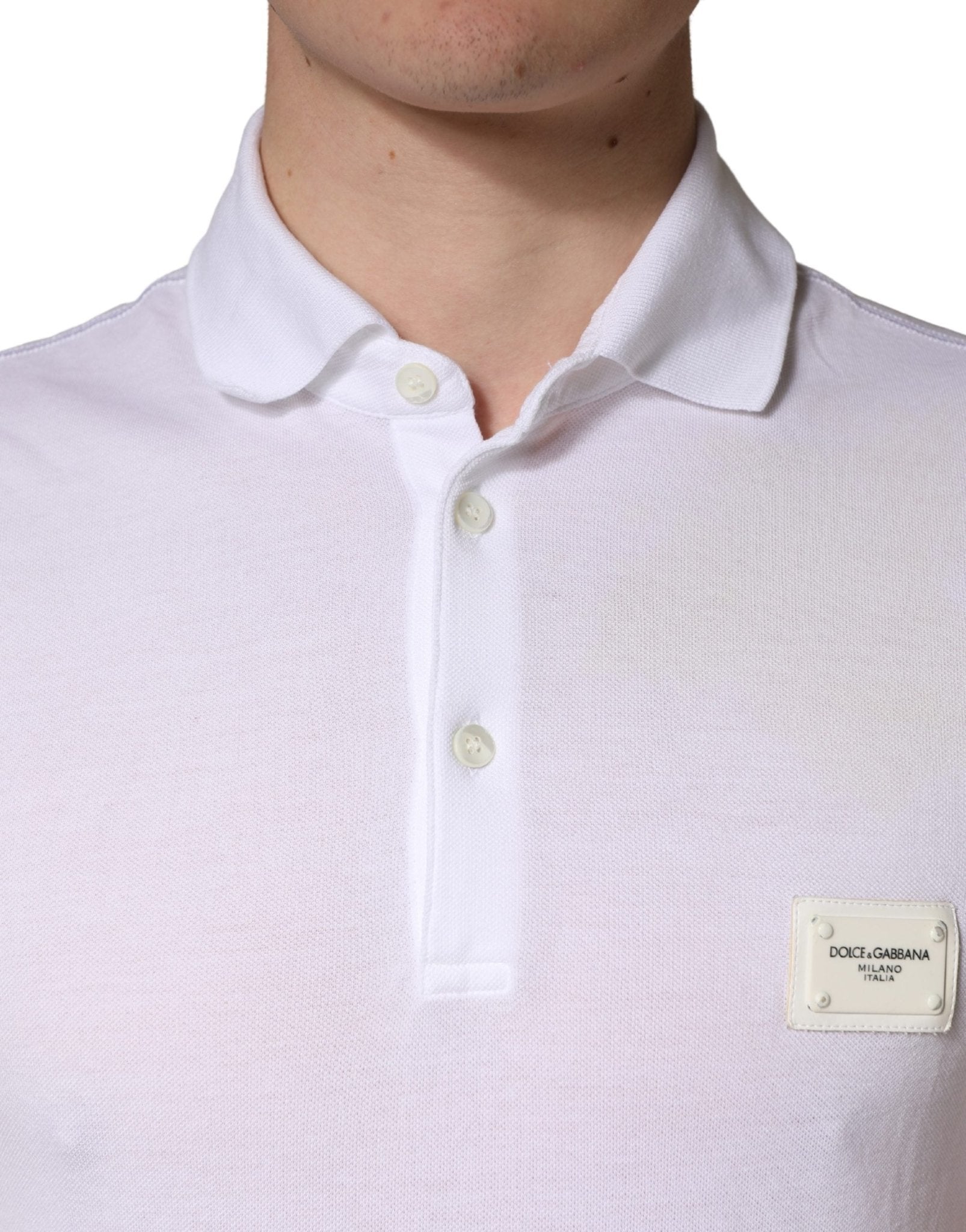 Dolce & Gabbana White Collared Short Sleeves Men Polo T-shirt - RIMODA