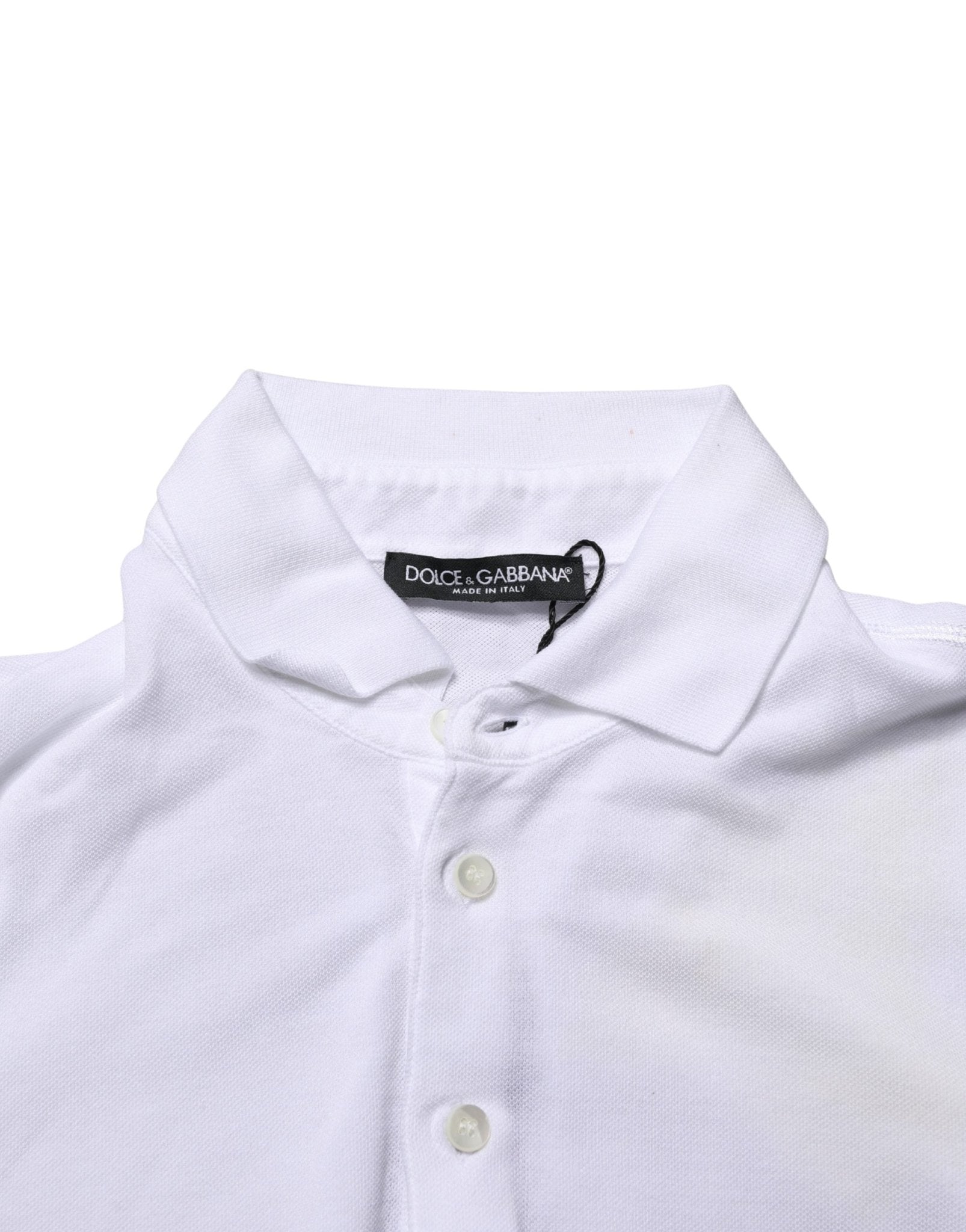 Dolce & Gabbana White Collared Short Sleeves Men Polo T-shirt - RIMODA