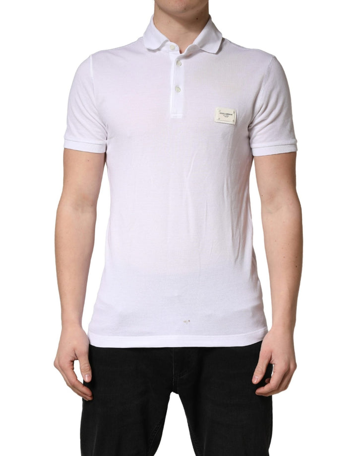 Dolce & Gabbana White Collared Short Sleeves Men Polo T-shirt - RIMODA