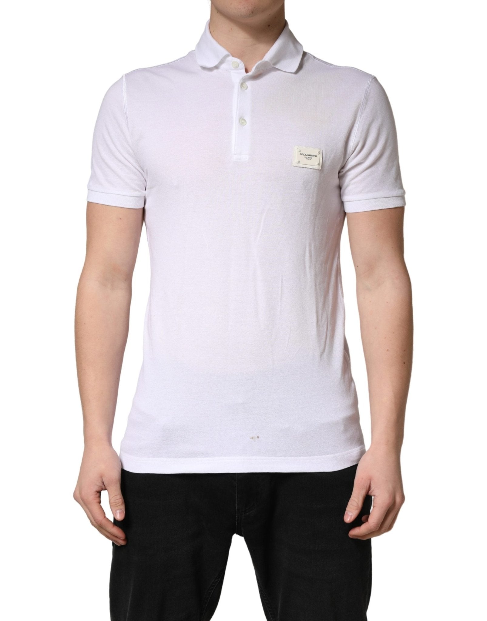Dolce & Gabbana White Collared Short Sleeves Men Polo T-shirt - RIMODA