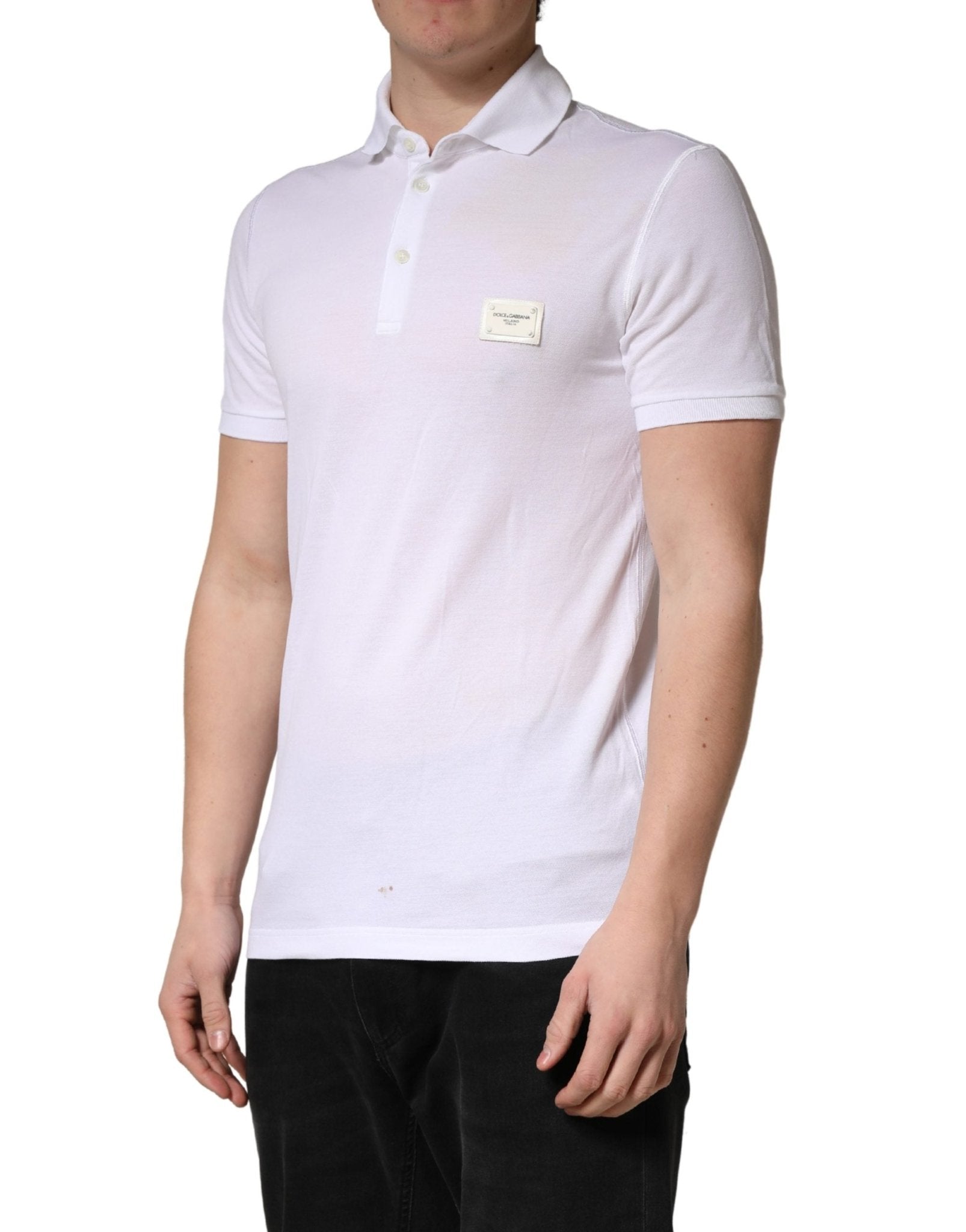 Dolce & Gabbana White Collared Short Sleeves Men Polo T-shirt - RIMODA