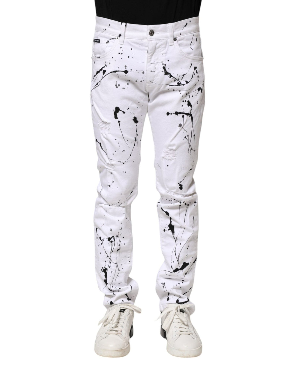 Dolce & Gabbana White ColorSplash Skinny Denim Jeans - RIMODA