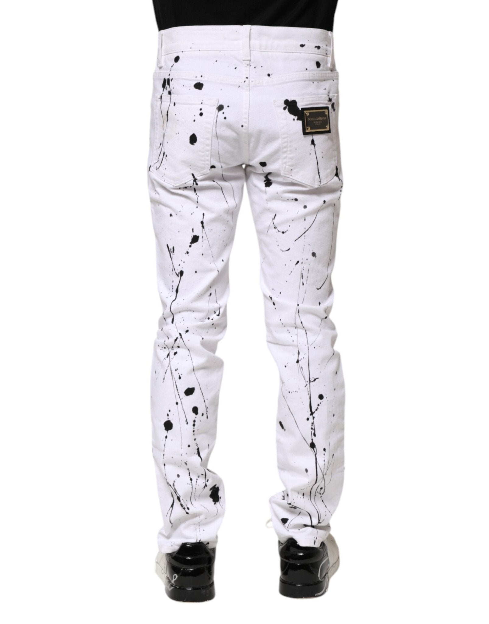 Dolce & Gabbana White ColorSplash Skinny Denim Jeans - RIMODA