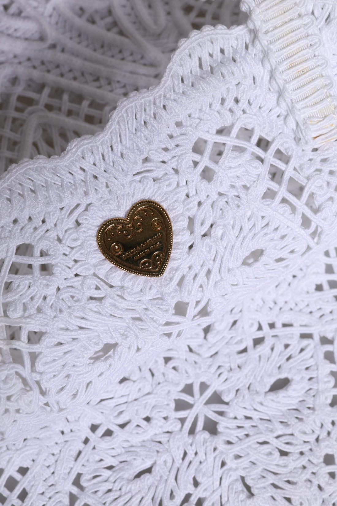 Dolce & Gabbana White Cordonetto Lace Beatrice Tote Shopping Bag - RIMODA