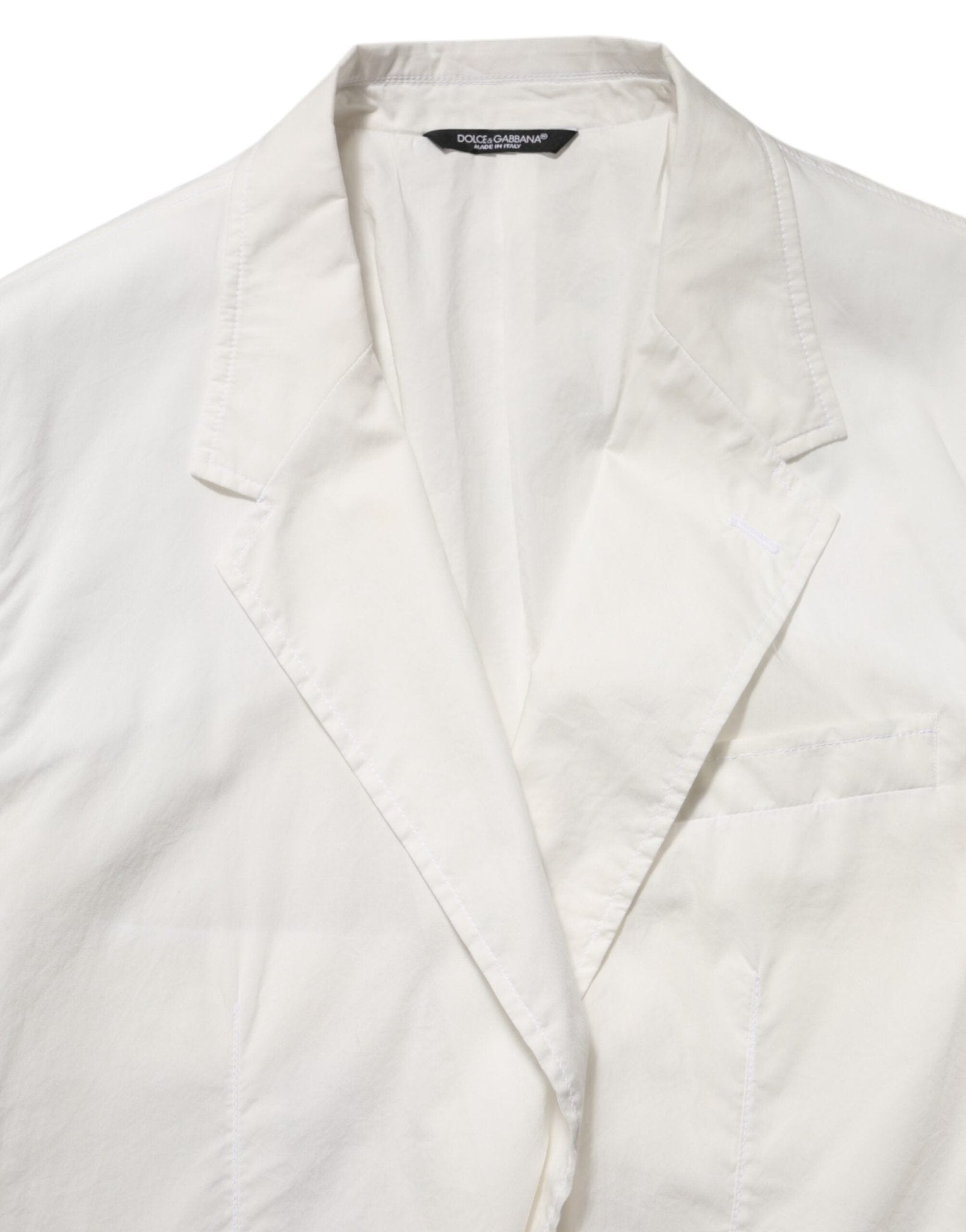 Dolce & Gabbana White Cotton 1 Button Men Suit Blazer - RIMODA