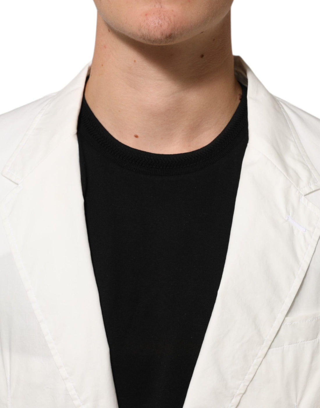 Dolce & Gabbana White Cotton 1 Button Men Suit Blazer - RIMODA