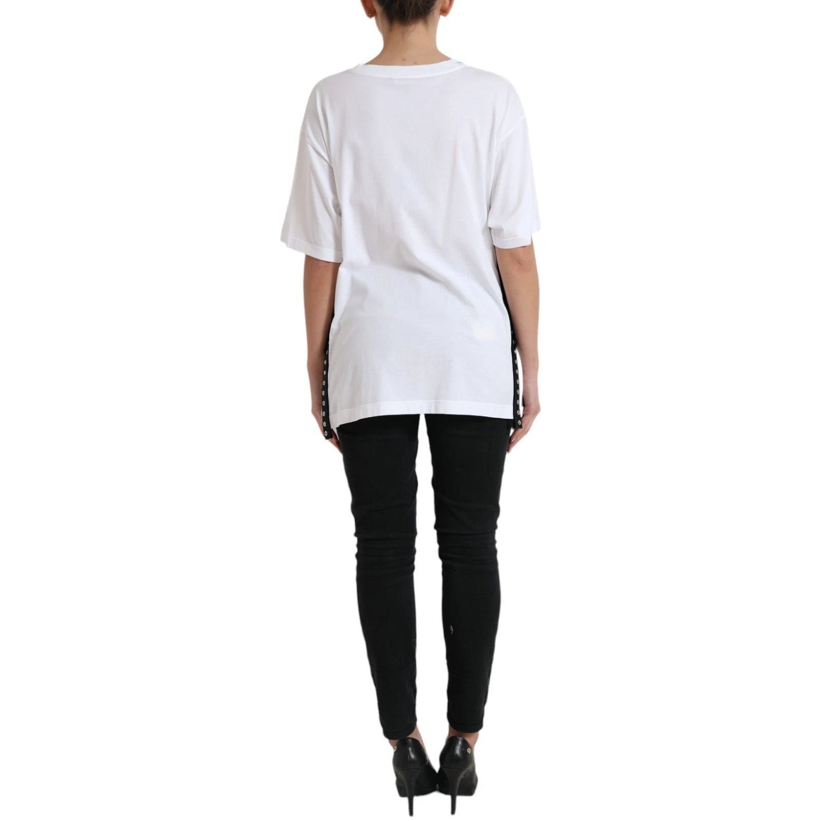Dolce & Gabbana White Cotton 2000 Fashion Print Logo T-shirt - RIMODA