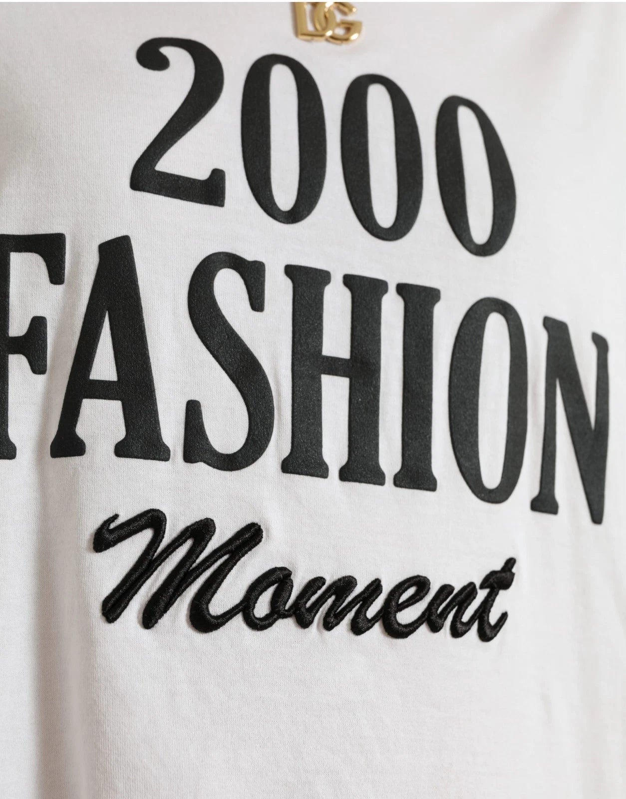 Dolce & Gabbana White Cotton 2000 Fashion Print Logo T-shirt - RIMODA