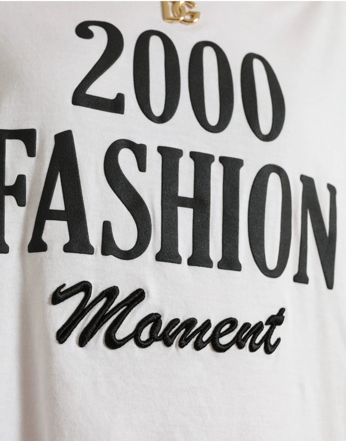 Dolce & Gabbana White Cotton 2000 Fashion Print Logo T-shirt - RIMODA