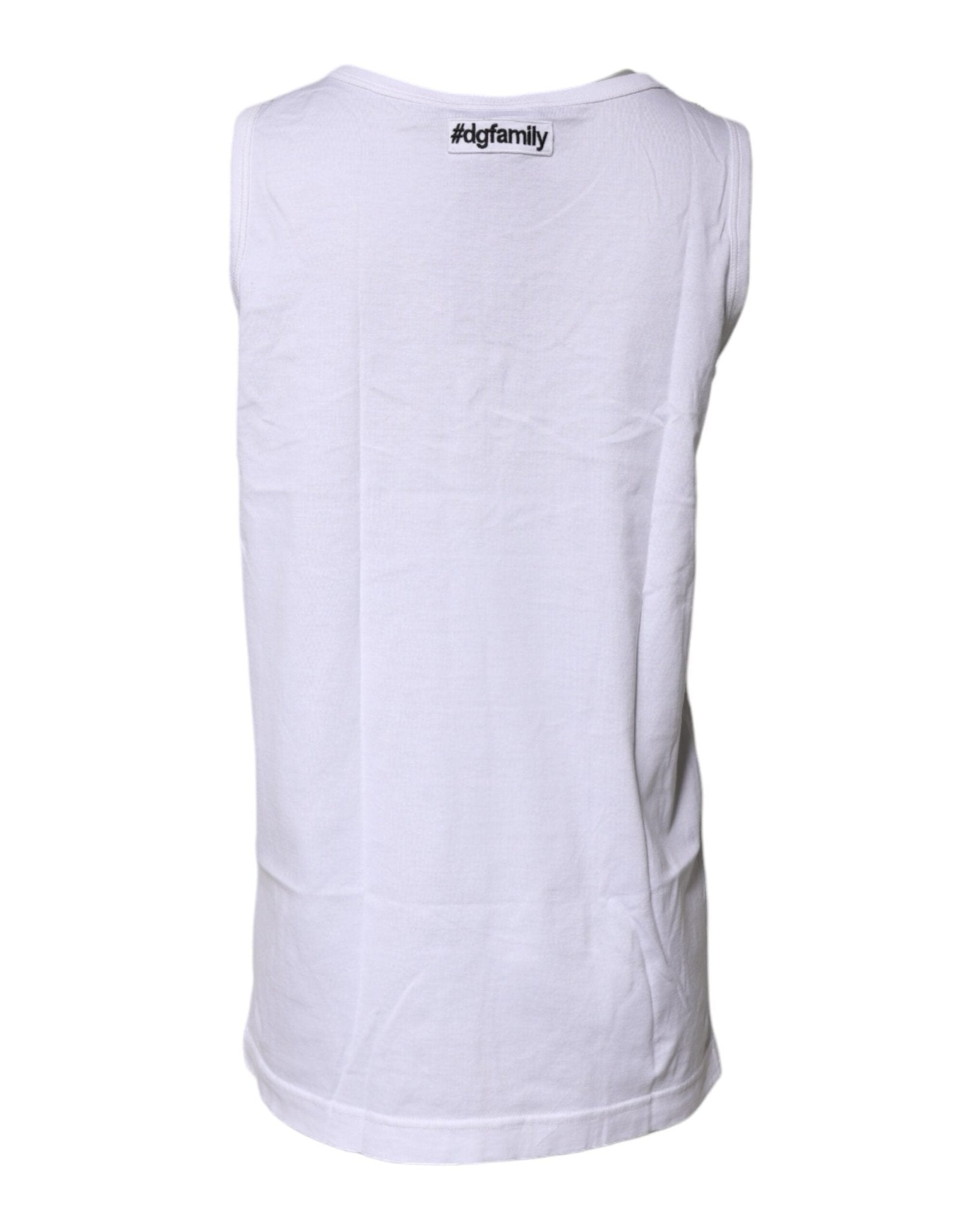 Dolce & Gabbana White Cotton Anchor Chain Embroidery Tank Top - RIMODA