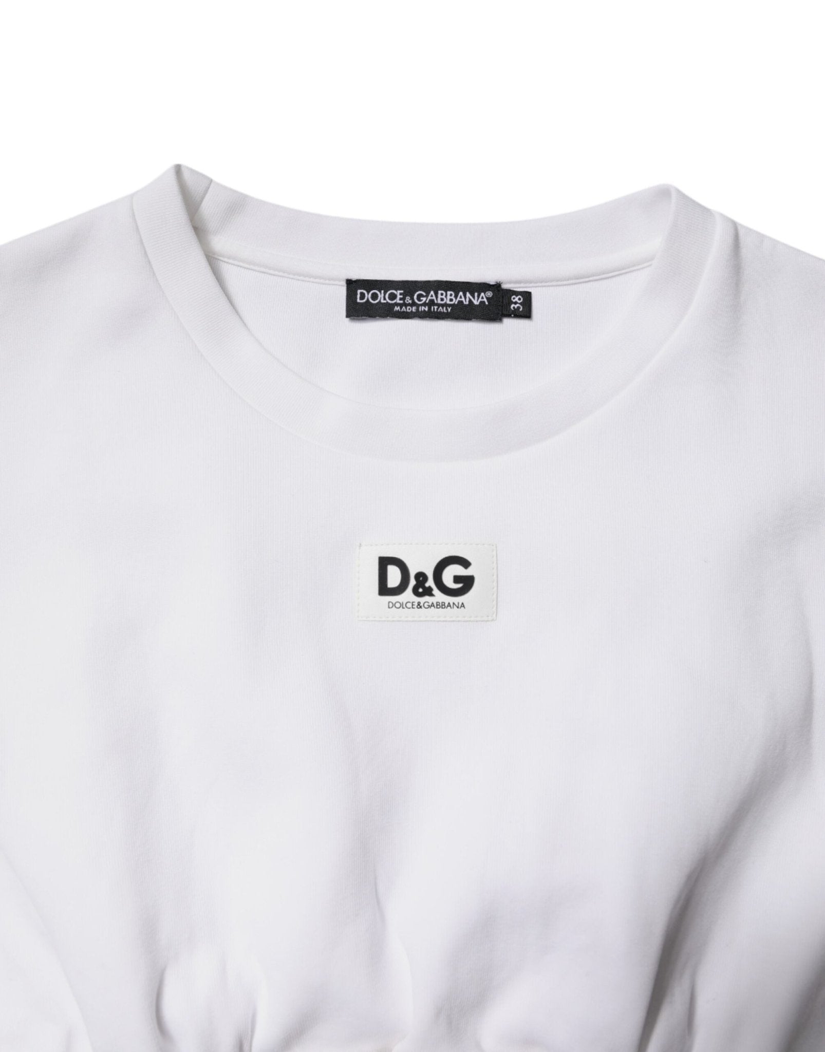 Dolce & Gabbana White Cotton Blend 3/4 Sleeves Blouse Top - RIMODA
