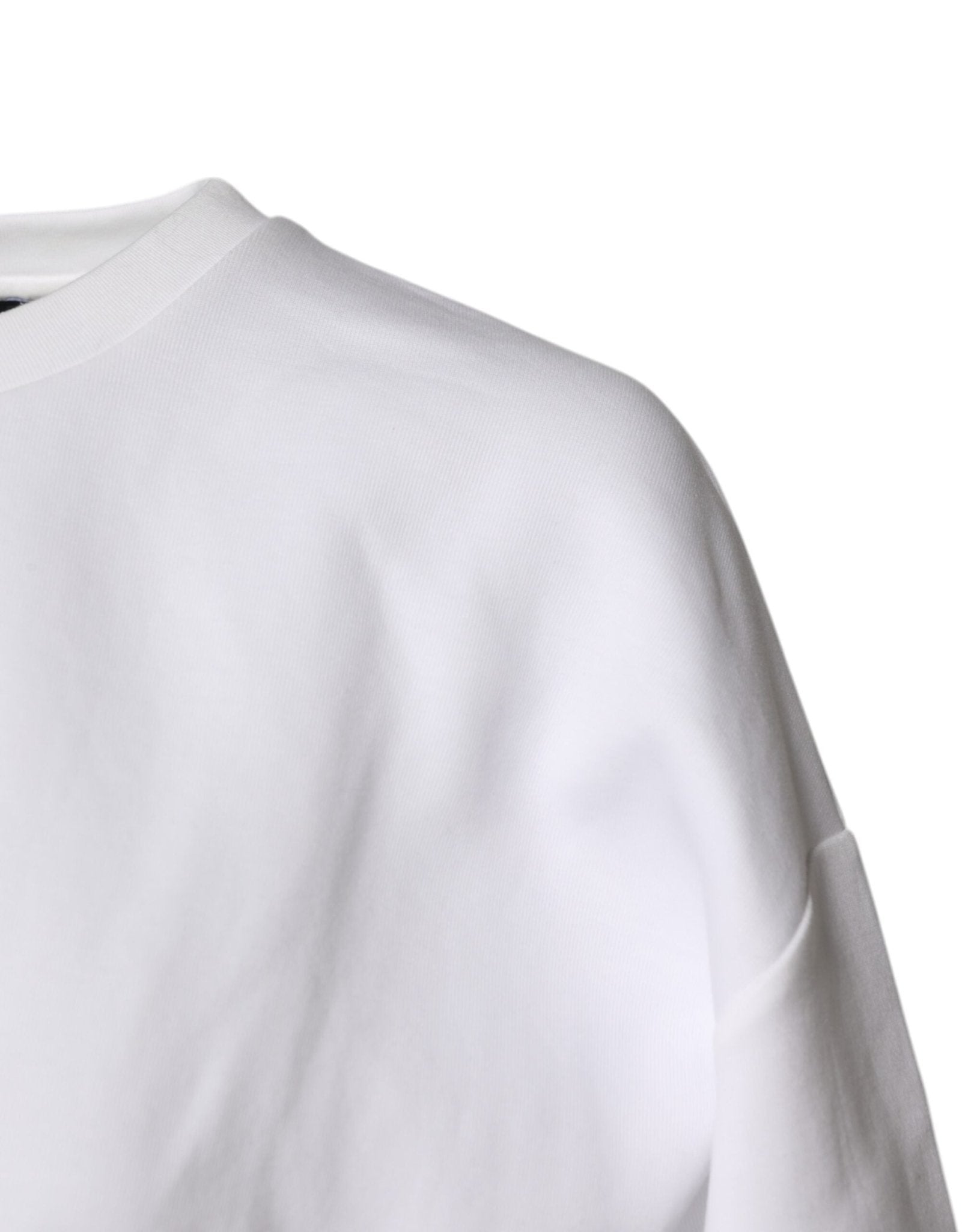 Dolce & Gabbana White Cotton Blend 3/4 Sleeves Blouse Top - RIMODA