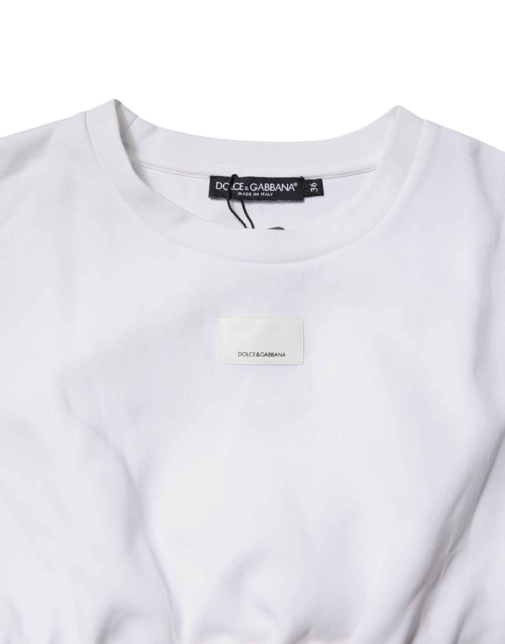 Dolce & Gabbana White Cotton Blend 3/4 Sleeves Blouse Top - RIMODA