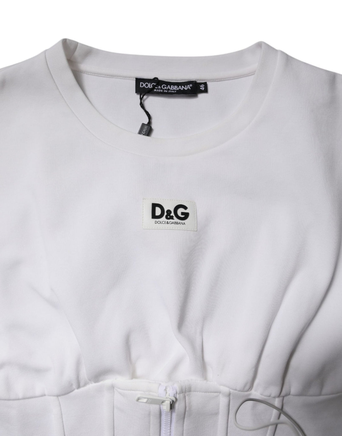 Dolce & Gabbana White Cotton Blend 3/4 Sleeves Blouse Top - RIMODA