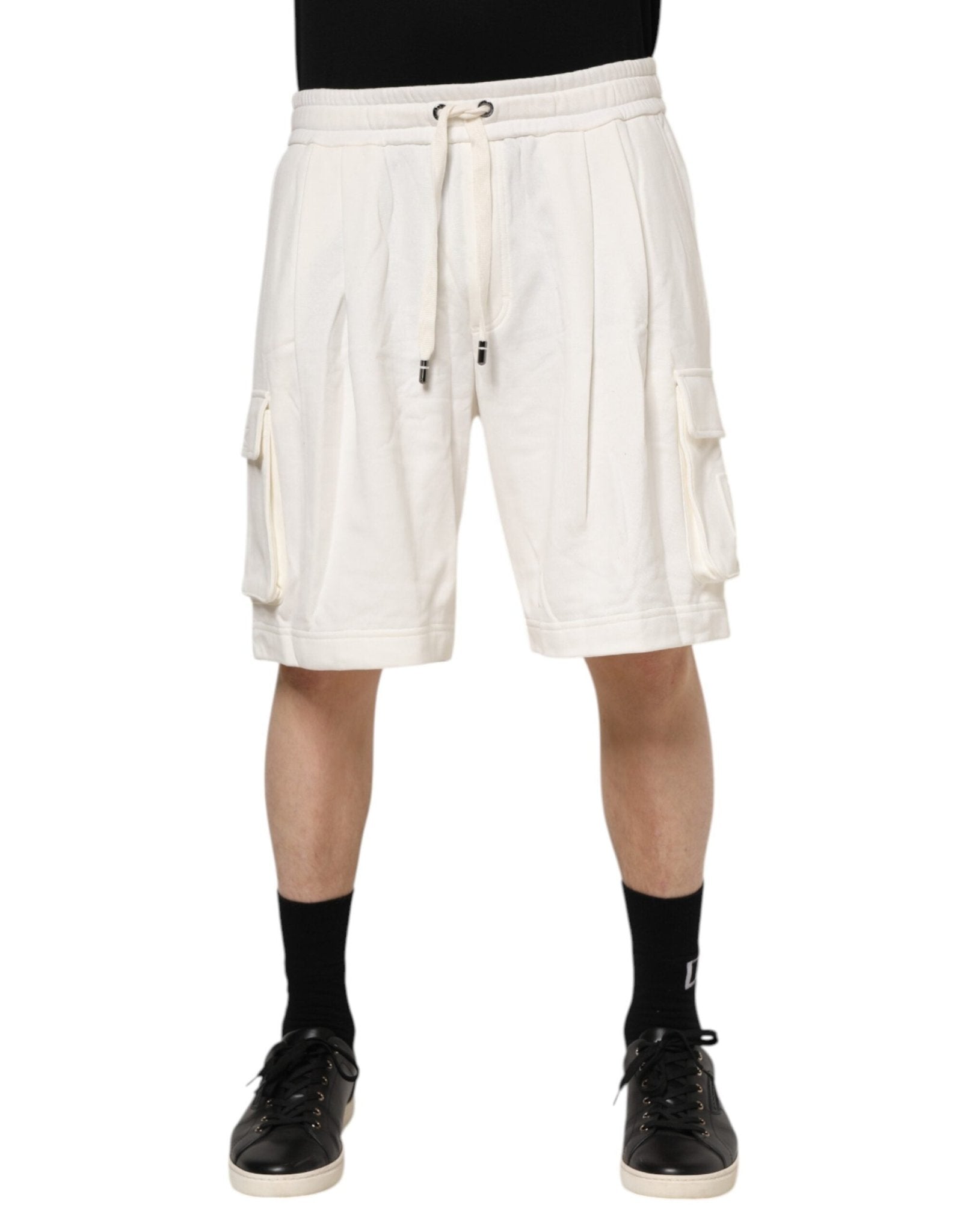 Dolce & Gabbana White Cotton Cargo Bermuda Sweatshorts Shorts - RIMODA