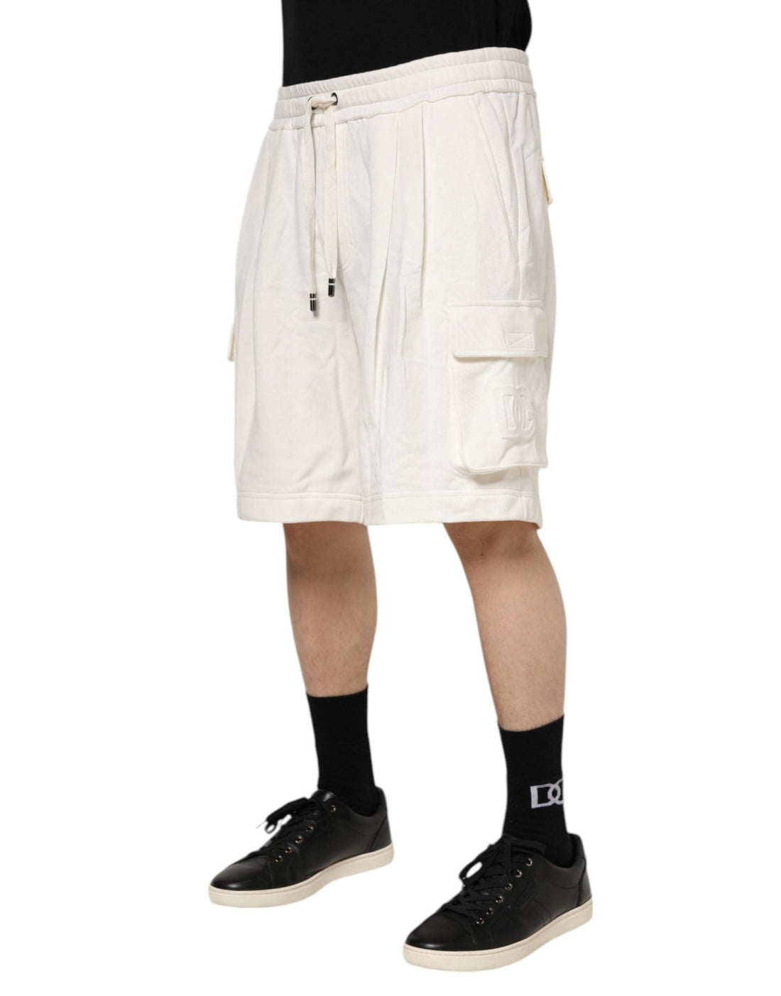Dolce & Gabbana White Cotton Cargo Bermuda Sweatshorts Shorts - RIMODA
