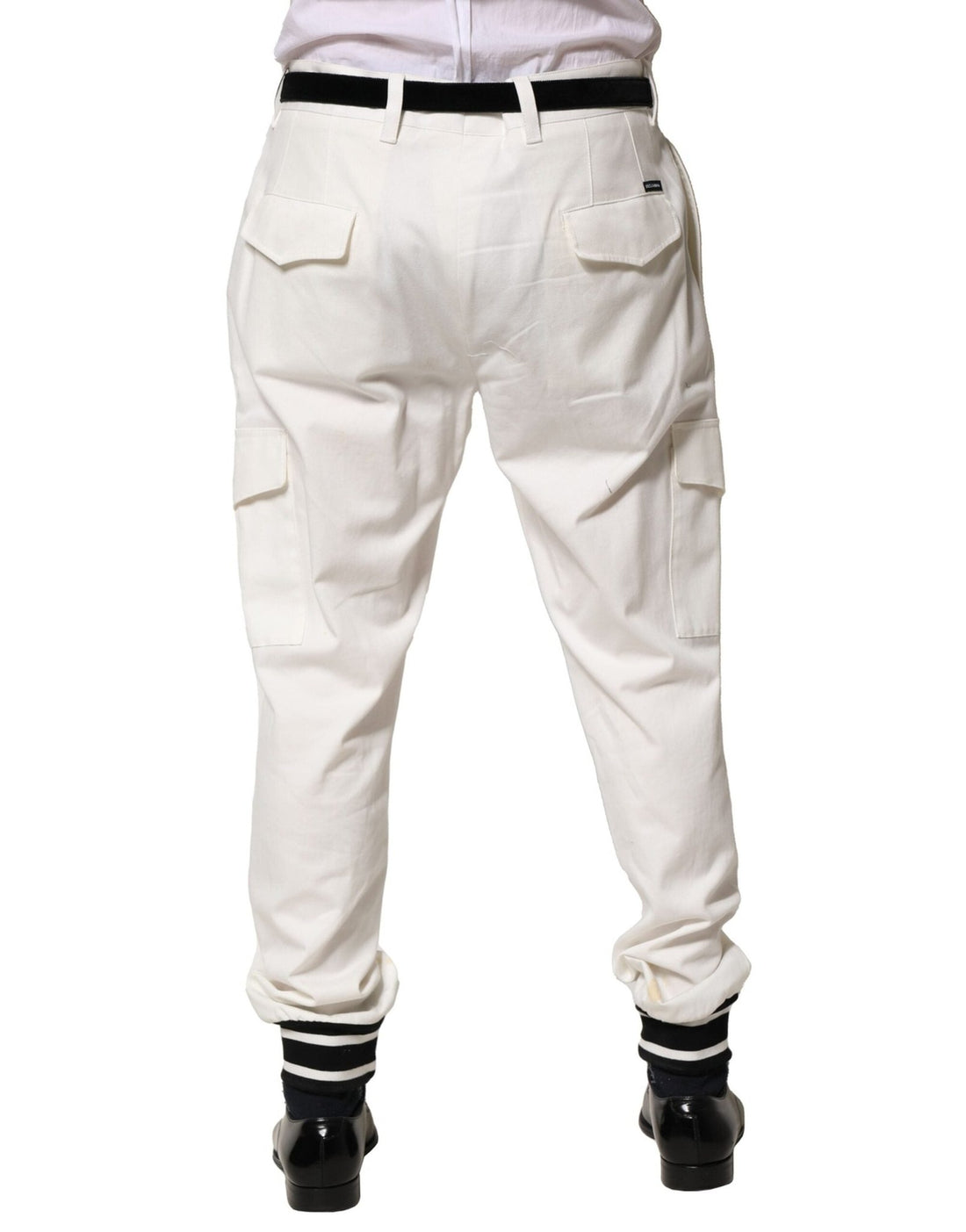 Dolce & Gabbana White Cotton Cargo Jogger Men Pants - RIMODA