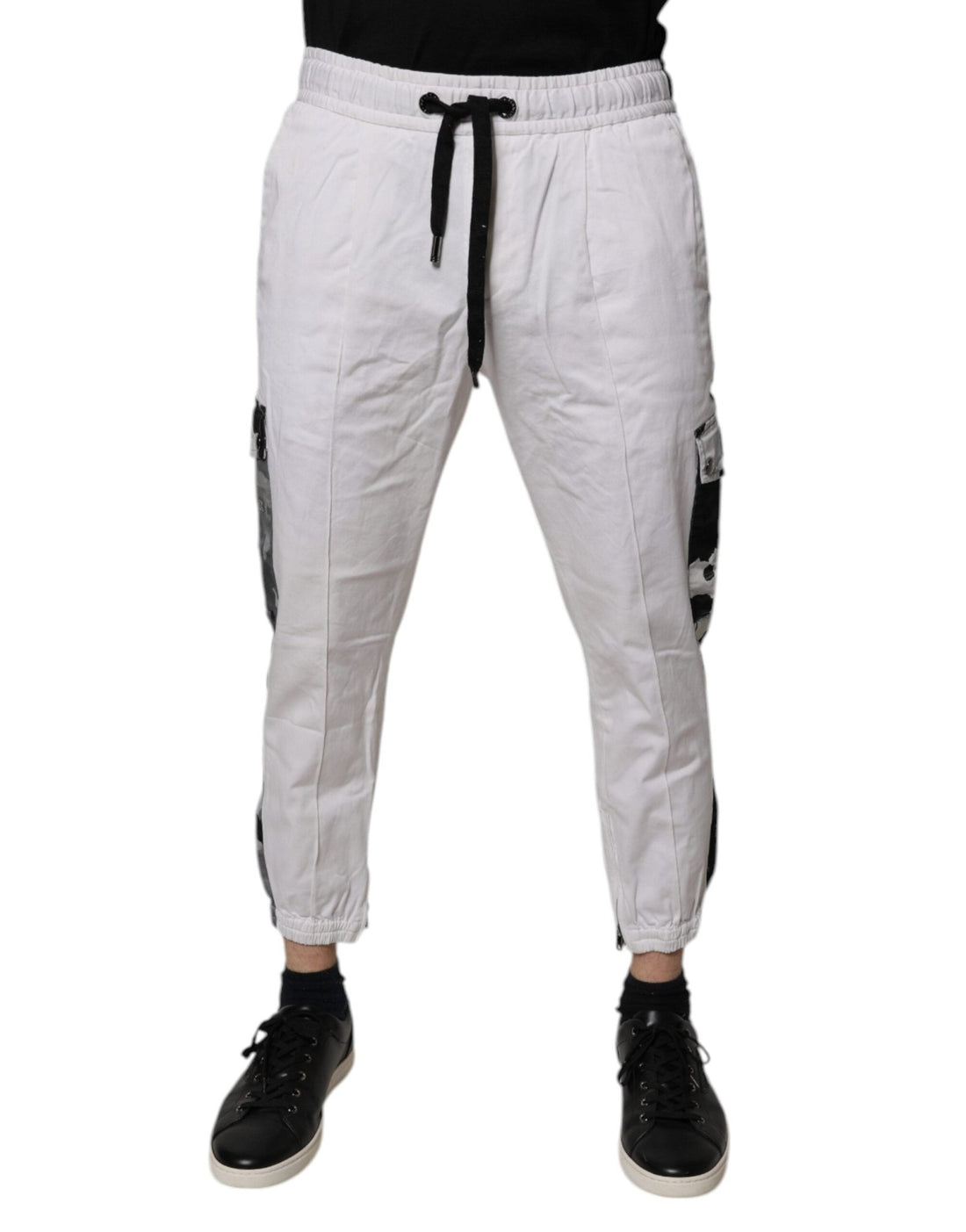Dolce & Gabbana White Cotton Cargo Jogger Sweatpants Pants - RIMODA