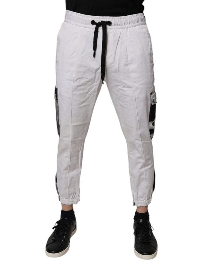 Dolce & Gabbana White Cotton Cargo Jogger Sweatpants Pants - RIMODA