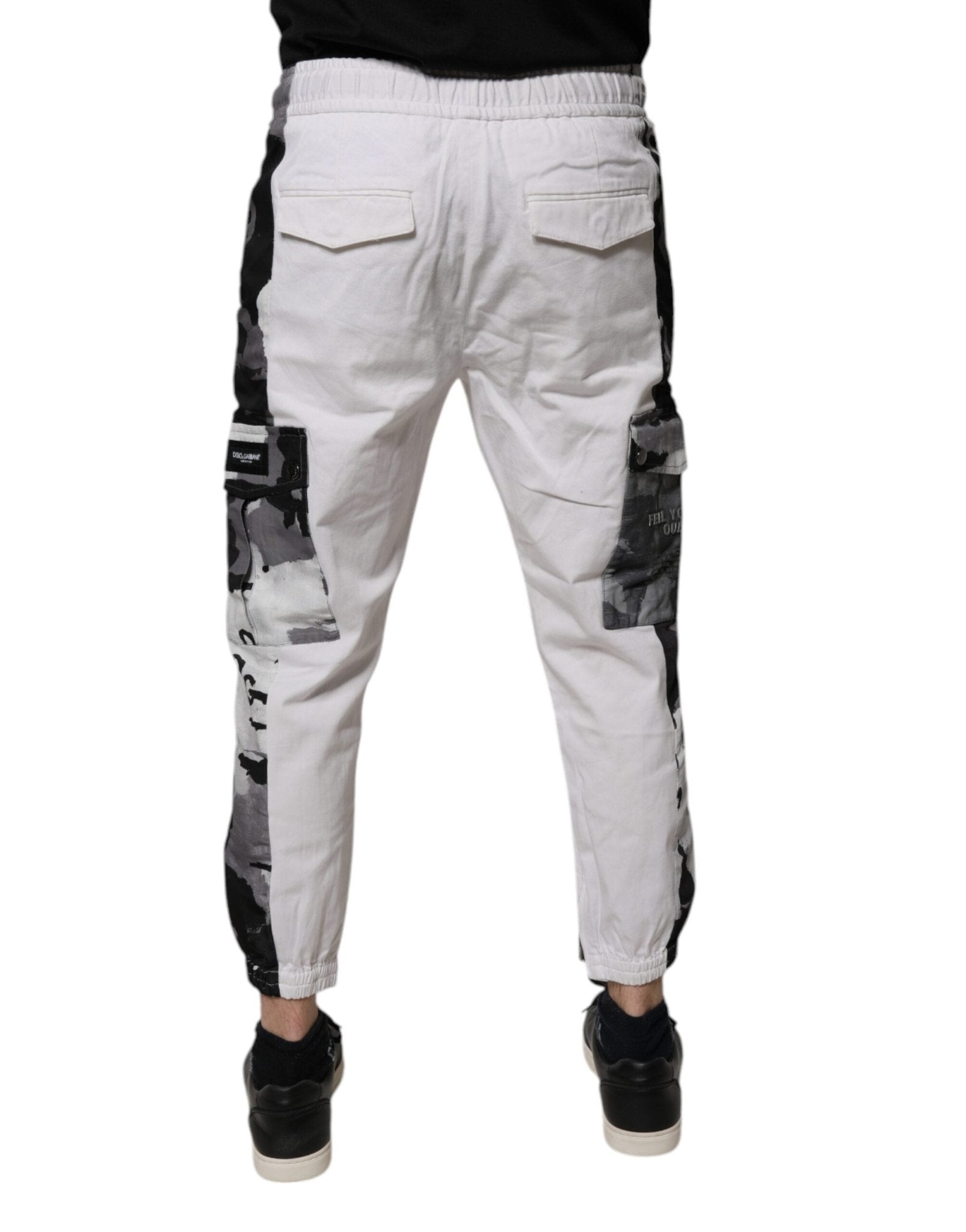 Dolce & Gabbana White Cotton Cargo Jogger Sweatpants Pants - RIMODA