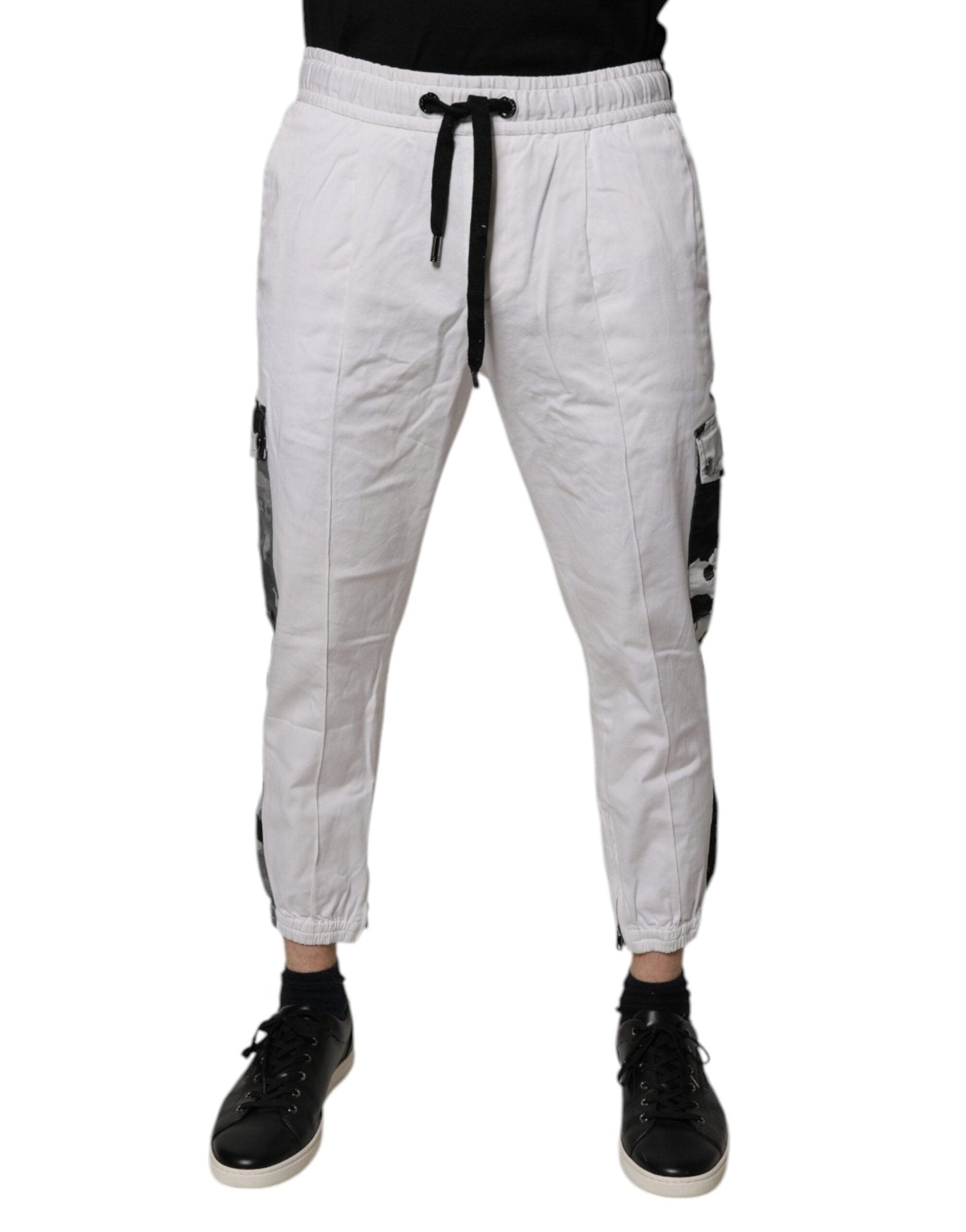 Dolce & Gabbana White Cotton Cargo Jogger Sweatpants Pants - RIMODA