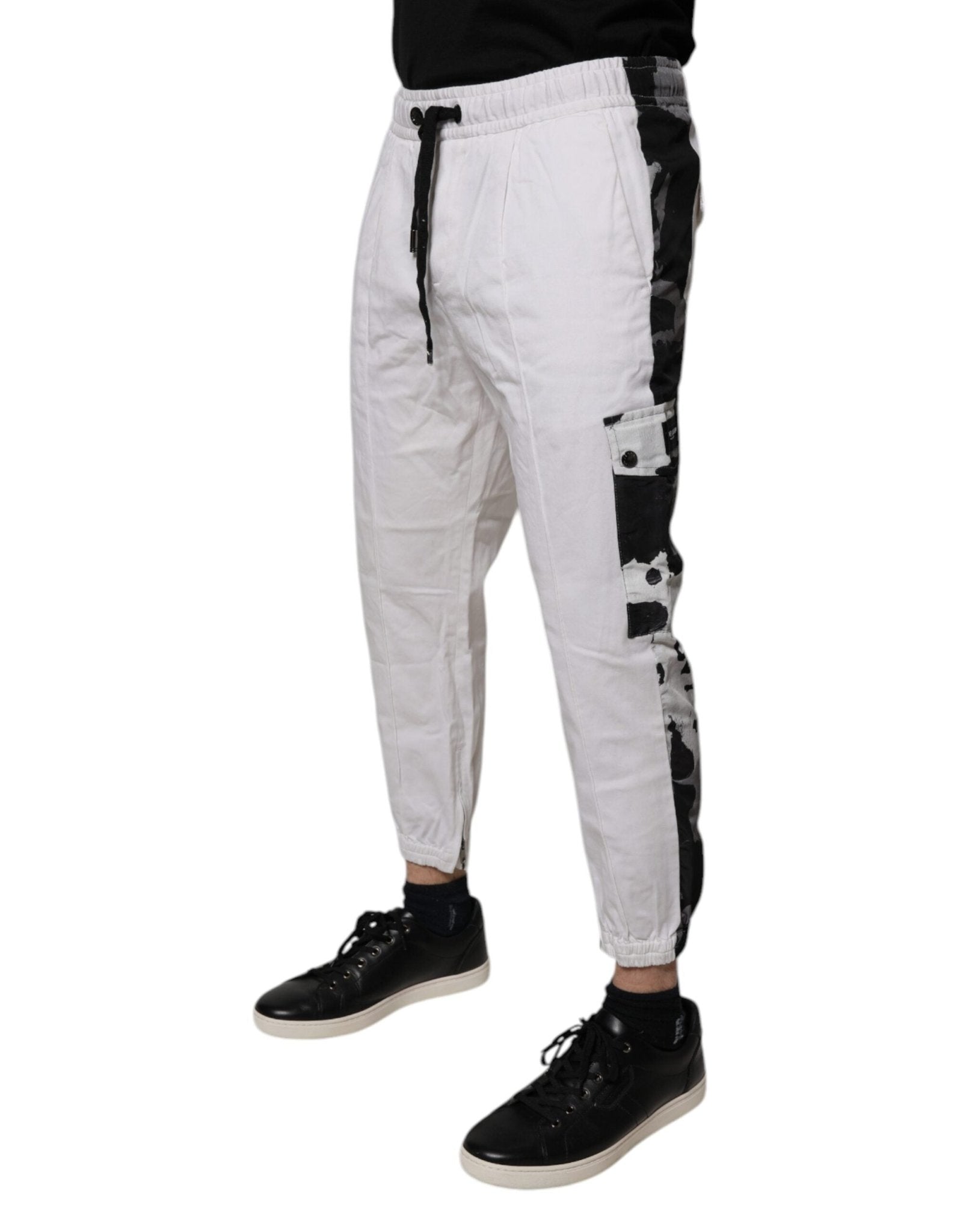 Dolce & Gabbana White Cotton Cargo Jogger Sweatpants Pants - RIMODA