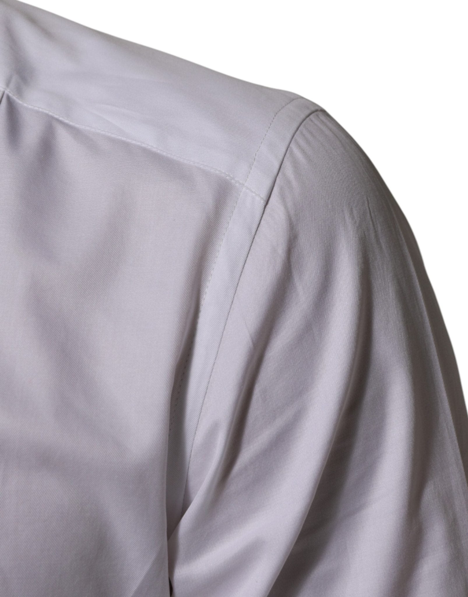 Dolce & Gabbana White Cotton Collared Bib GOLD Dress Shirt - RIMODA